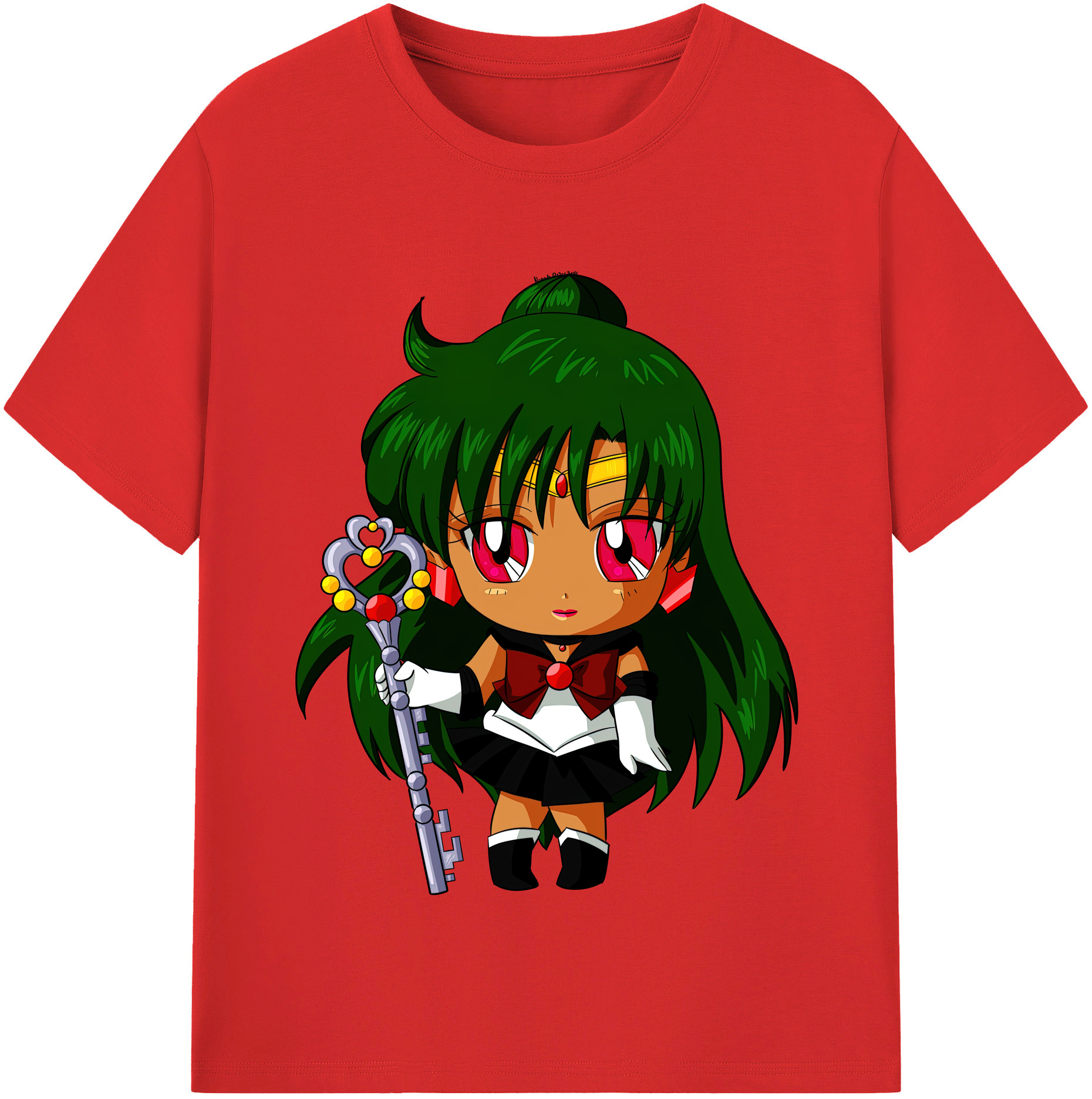 （画像用） 美少女戦士セーラームーン 冥王せつな Sailor Moon Meiou Setsuna 綿100％半袖Tシャツ（フロントプリント）