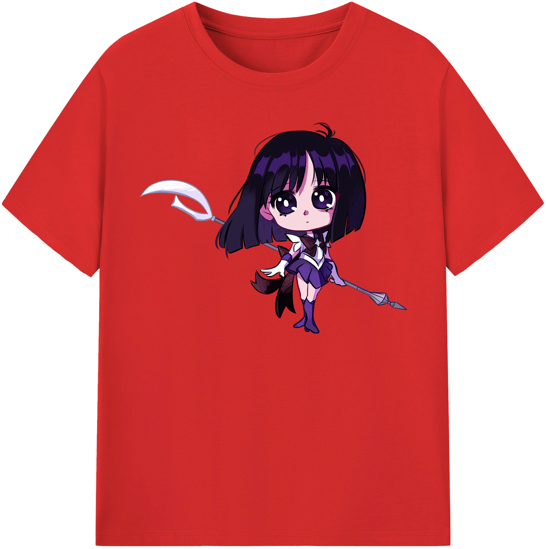 （画像用） 美少女戦士セーラームーン 土萠ほたる Sailor Moon Tomoe Hotaru （セーラーサターン；Sailor Saturn） 綿100％半袖Tシャツ（フロントプリント）