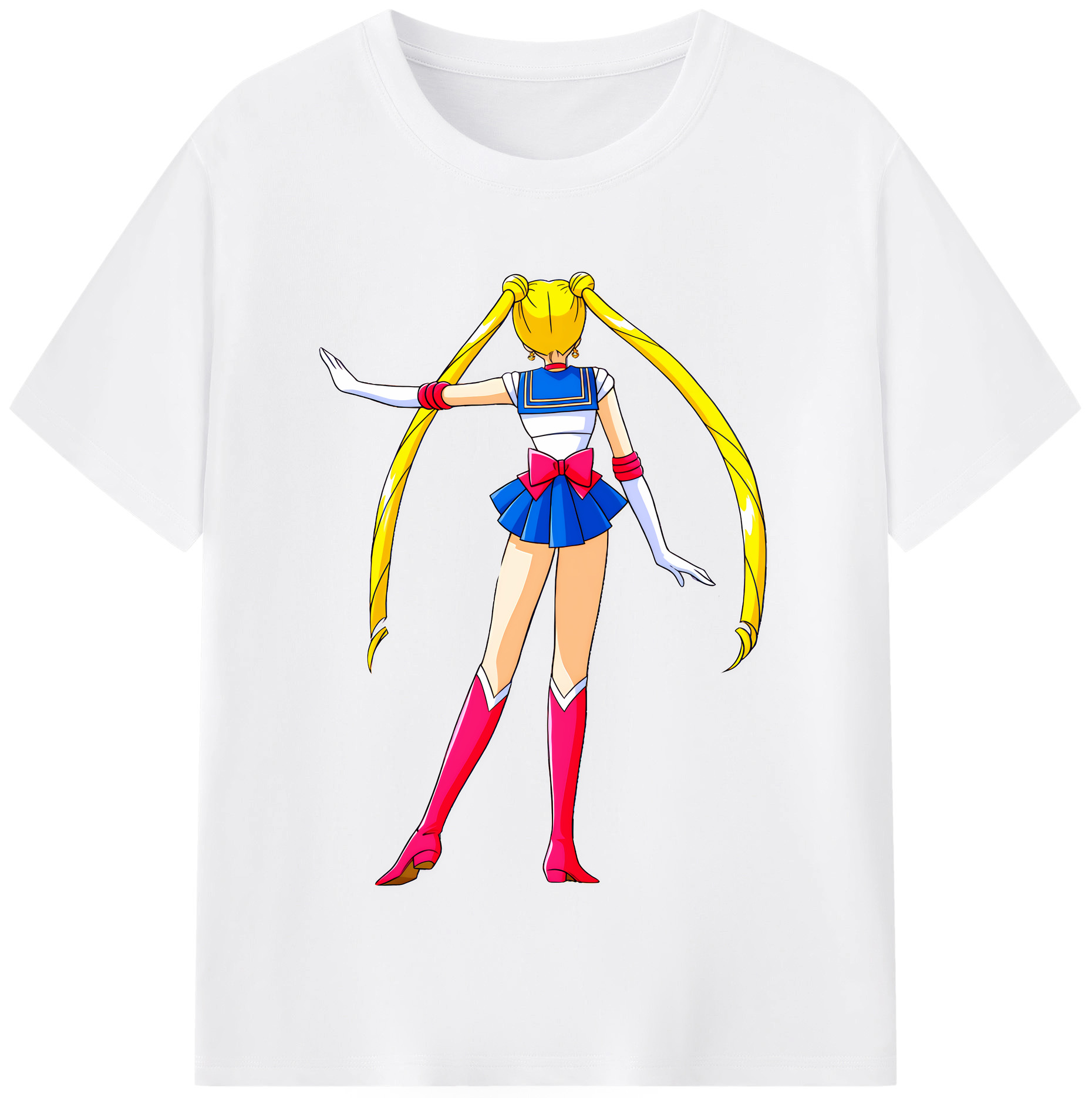 （画像用） 美少女戦士セーラームーン 月野 うさぎ つきの うさぎ Sailor Moon Tsukino Usagi 綿100％半袖Tシャツ（フロントプリント）