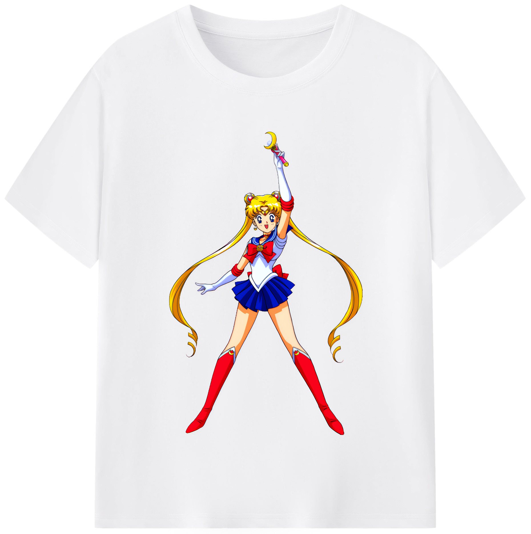 （画像用） 美少女戦士セーラームーン 月野 うさぎ つきの うさぎ Sailor Moon Tsukino Usagi 綿100％半袖Tシャツ（フロントプリント）