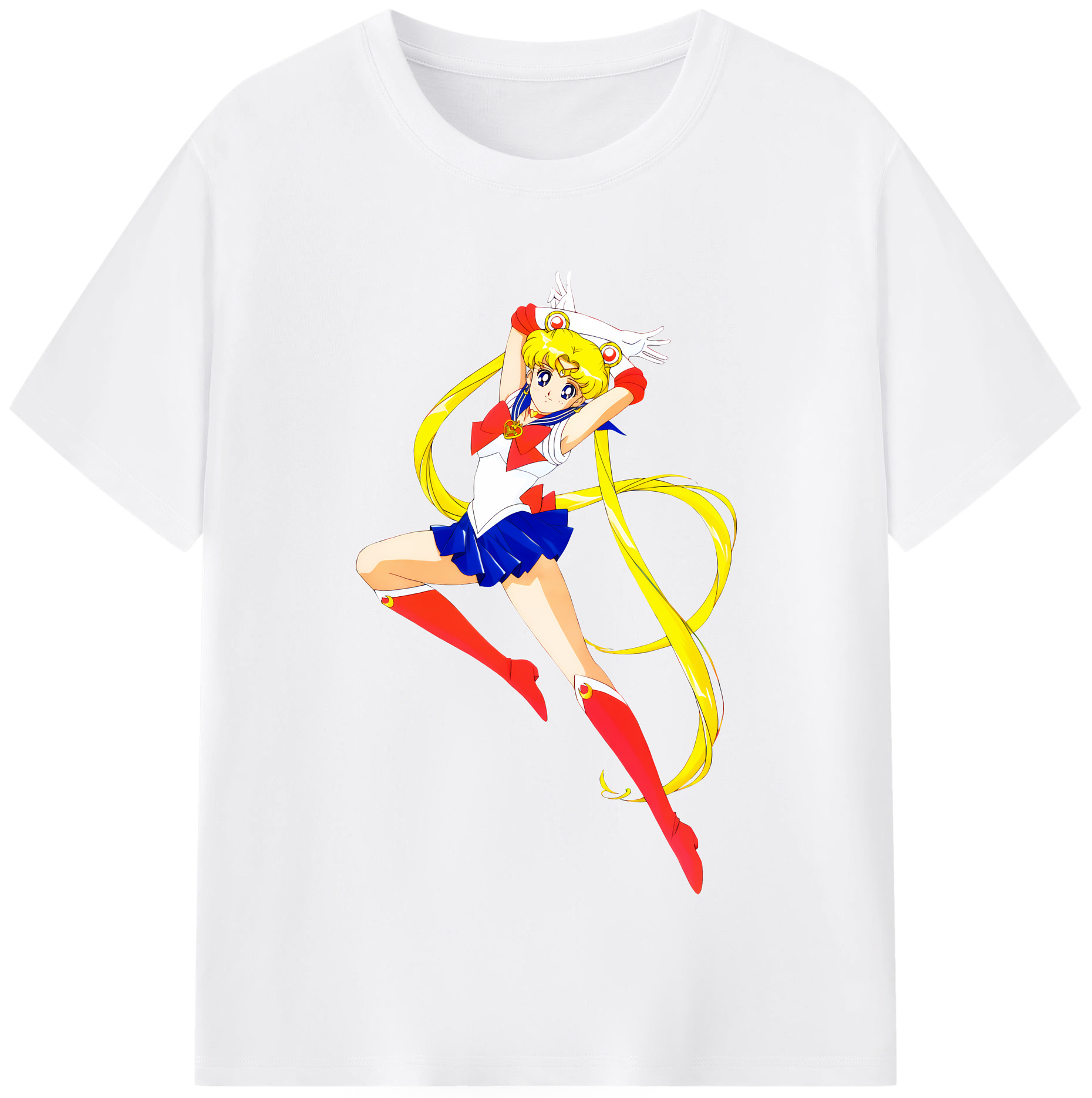 （画像用） 美少女戦士セーラームーン 月野 うさぎ つきの うさぎ Sailor Moon Tsukino Usagi 綿100％半袖Tシャツ（フロントプリント）