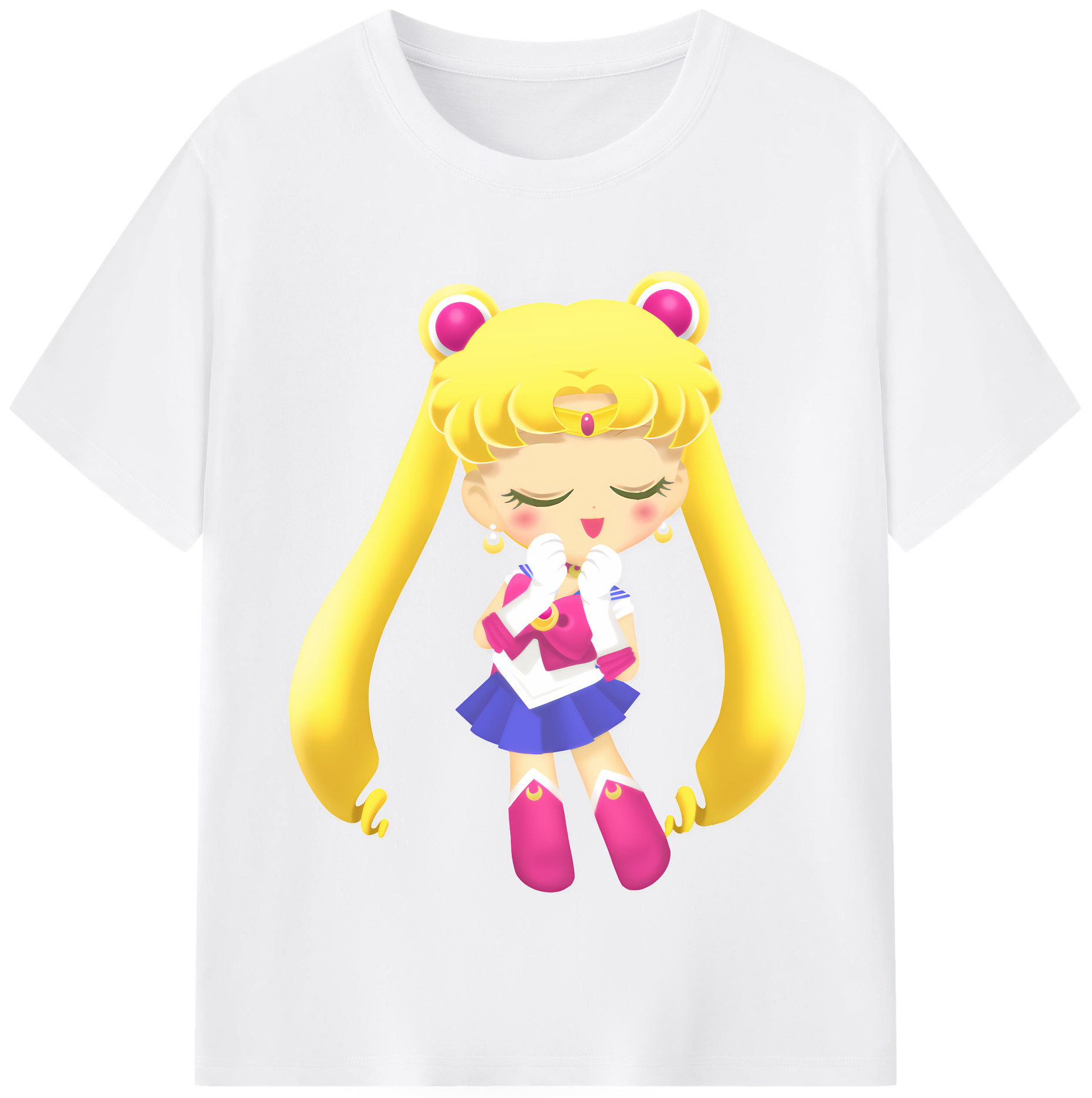 （画像用） 美少女戦士セーラームーン 月野 うさぎ つきの うさぎ Sailor Moon Tsukino Usagi 綿100％半袖Tシャツ（フロントプリント）