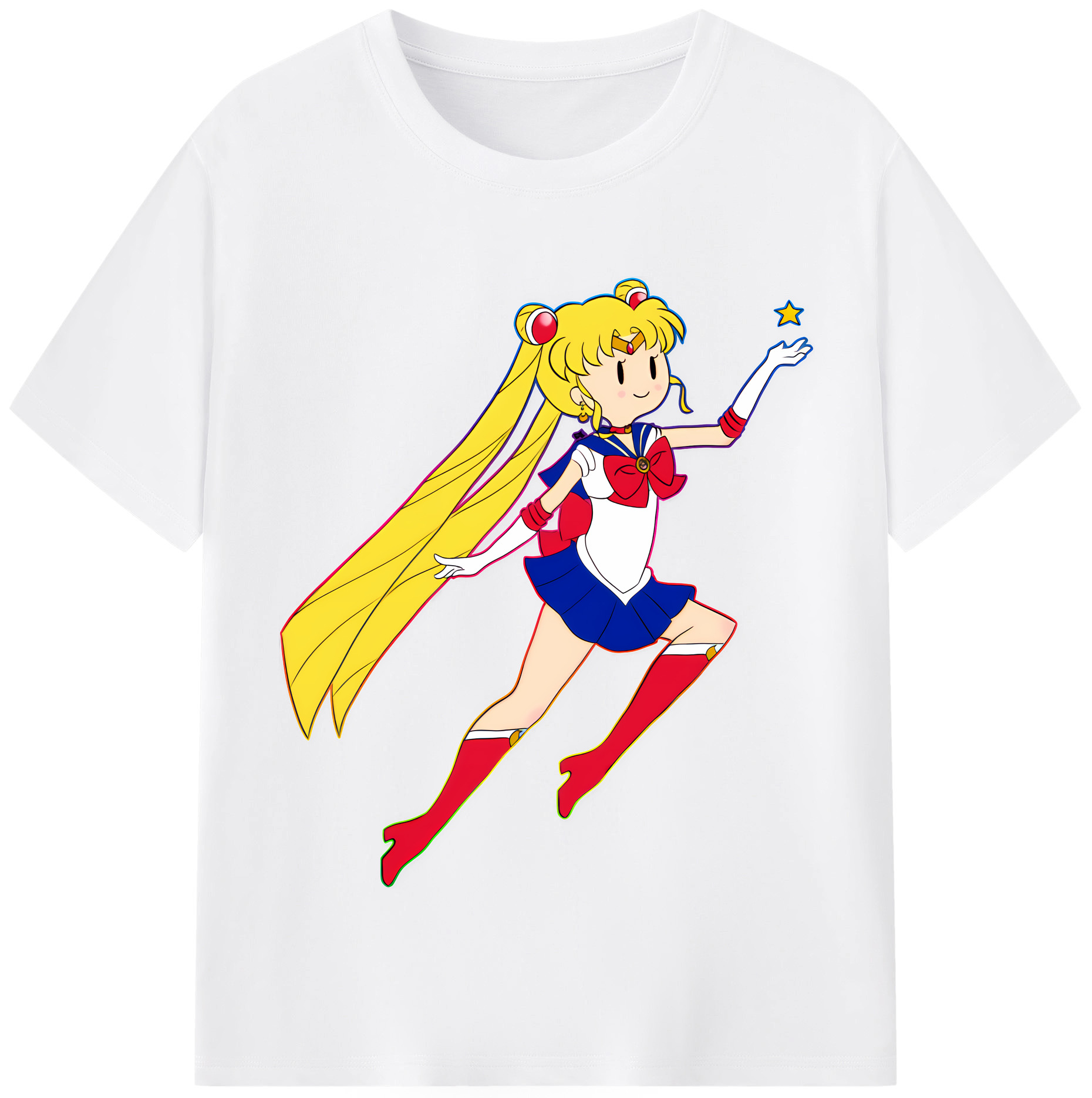 （画像用） 美少女戦士セーラームーン 月野 うさぎ つきの うさぎ Sailor Moon Tsukino Usagi 綿100％半袖Tシャツ（フロントプリント）