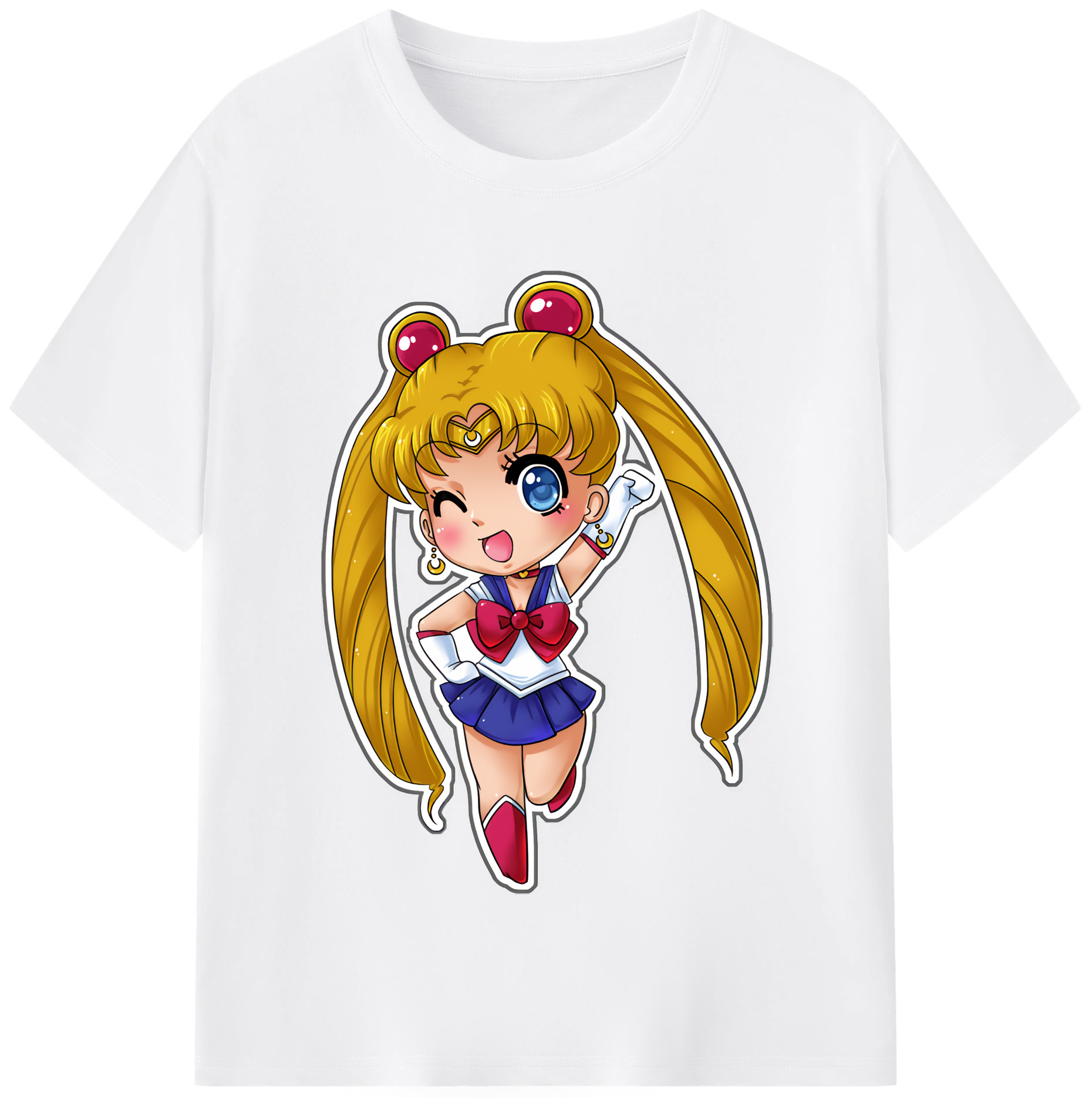 （画像用） 美少女戦士セーラームーン 月野 うさぎ つきの うさぎ Sailor Moon Tsukino Usagi 綿100％半袖Tシャツ（フロントプリント）
