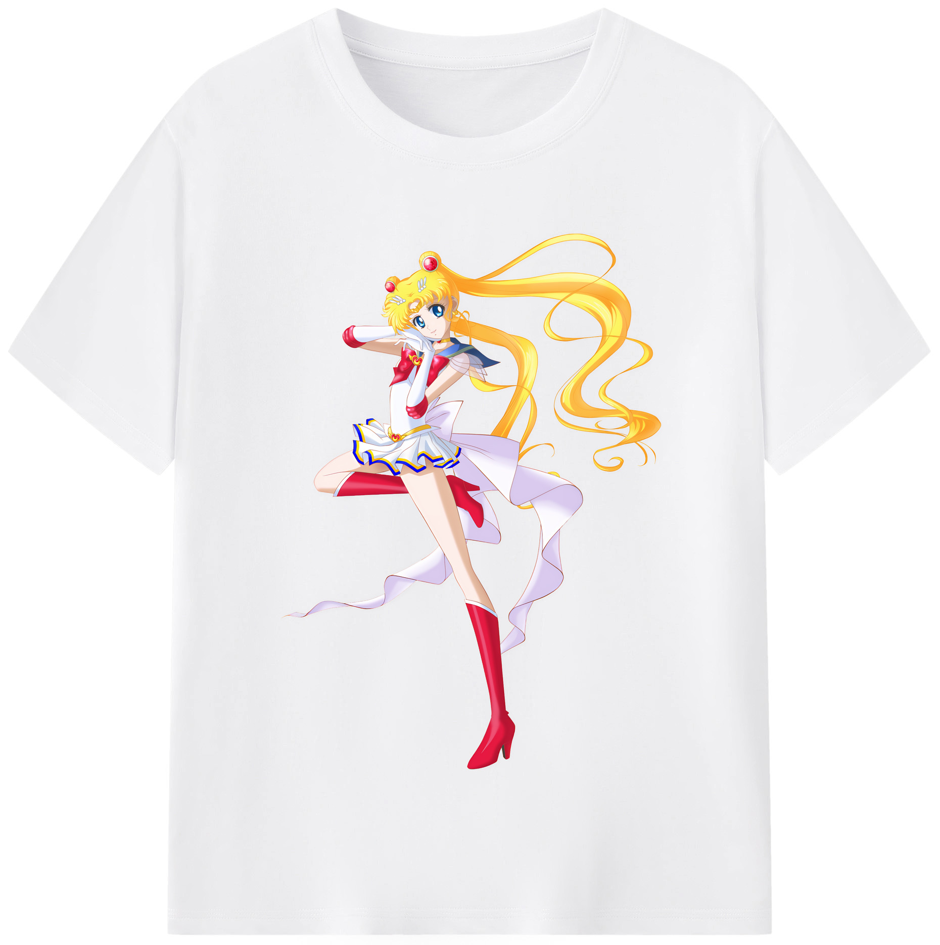 （画像用） 美少女戦士セーラームーン 月野 うさぎ つきの うさぎ Sailor Moon Tsukino Usagi 綿100％半袖Tシャツ（フロントプリント）
