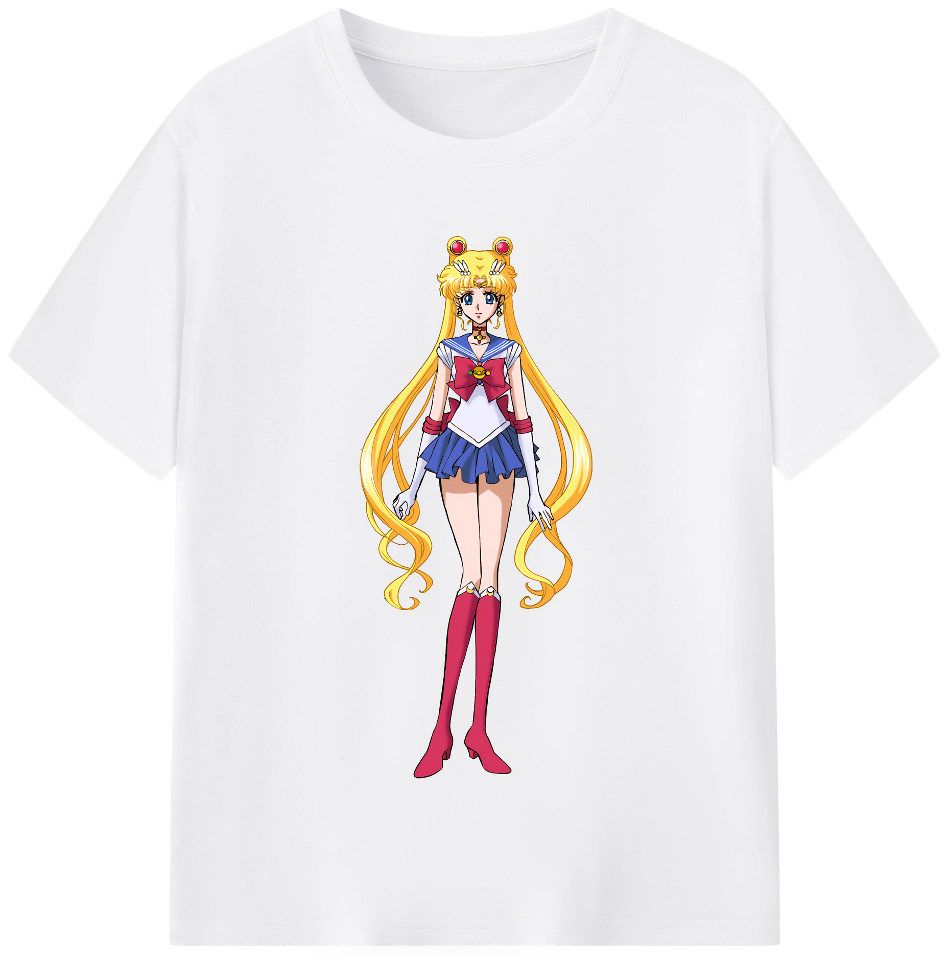 （画像用） 美少女戦士セーラームーン 月野 うさぎ つきの うさぎ Sailor Moon Tsukino Usagi 綿100％半袖Tシャツ（フロントプリント）