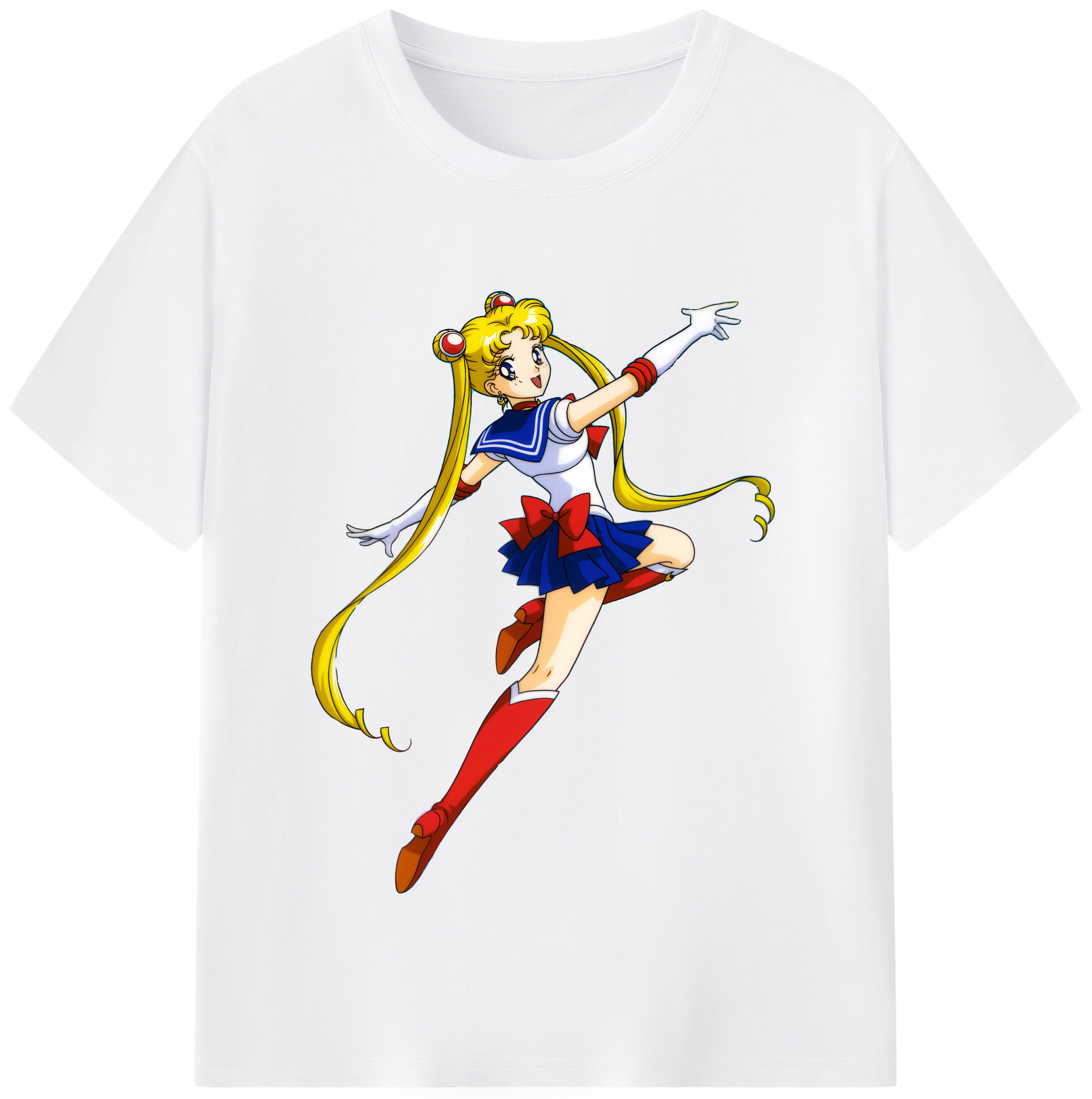 （画像用） 美少女戦士セーラームーン 月野 うさぎ つきの うさぎ Sailor Moon Tsukino Usagi 綿100％半袖Tシャツ（フロントプリント）
