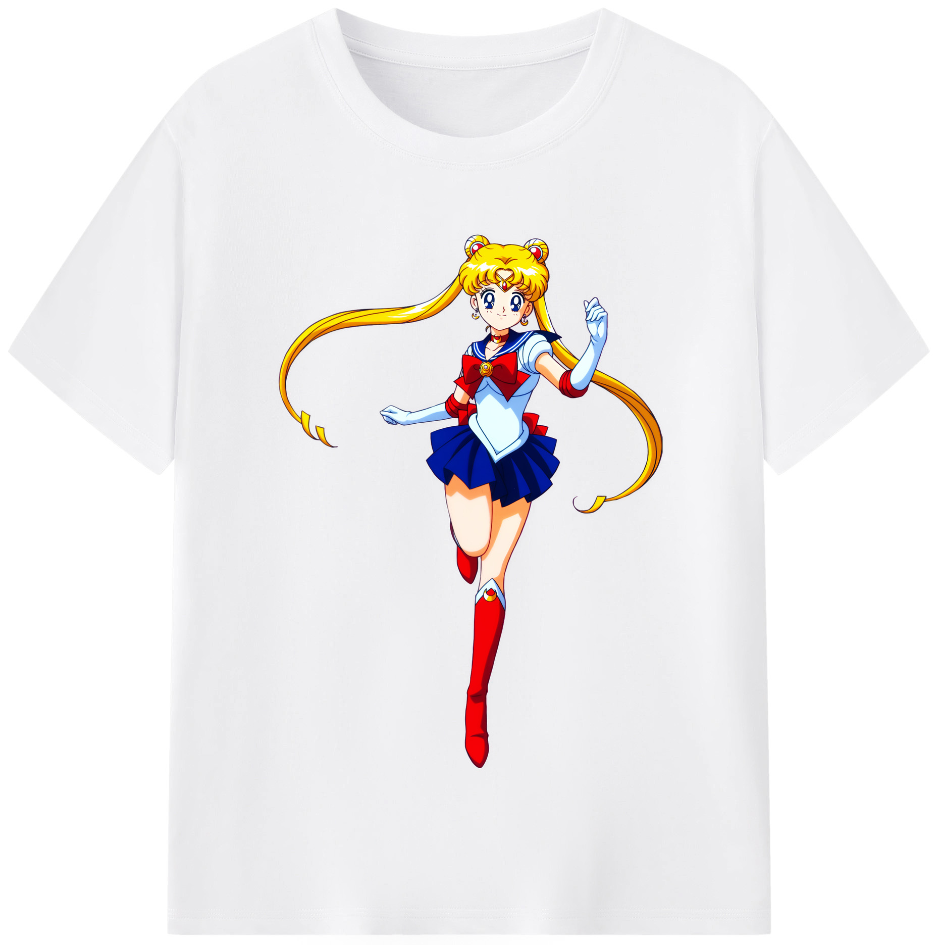 （画像用） 美少女戦士セーラームーン 月野 うさぎ つきの うさぎ Sailor Moon Tsukino Usagi 綿100％半袖Tシャツ（フロントプリント）