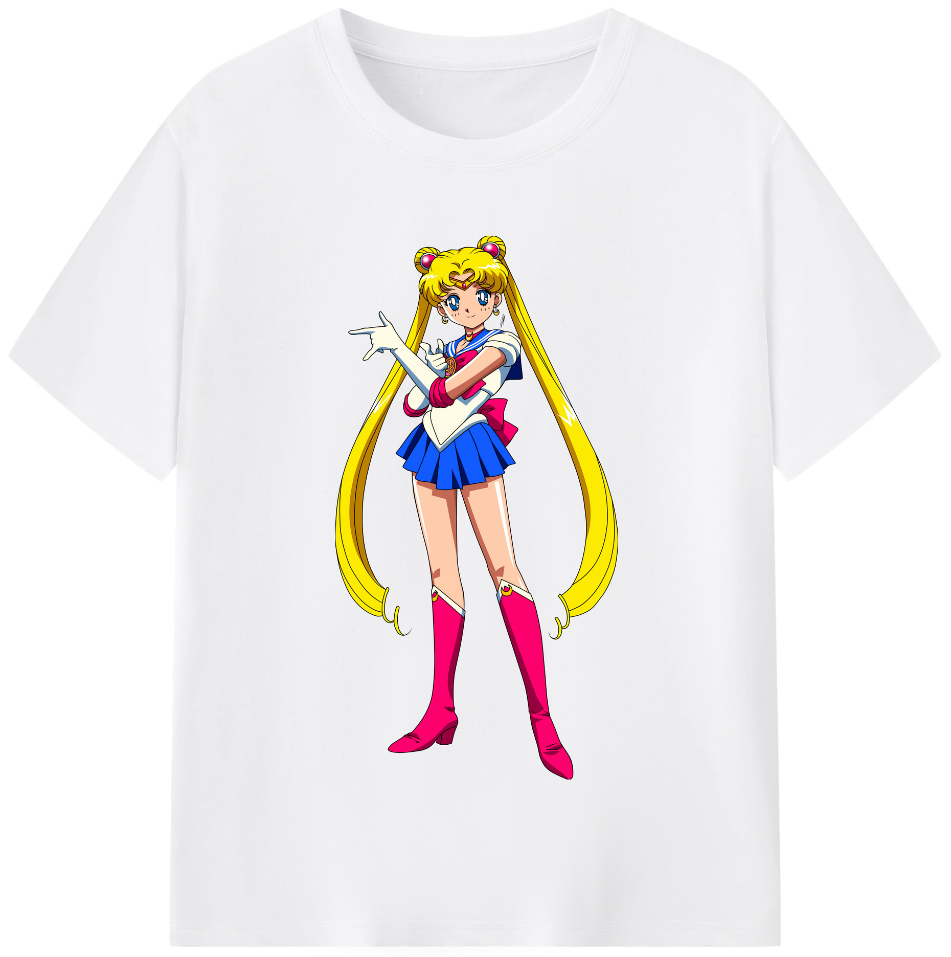 （画像用） 美少女戦士セーラームーン 月野 うさぎ つきの うさぎ Sailor Moon Tsukino Usagi 綿100％半袖Tシャツ（フロントプリント）