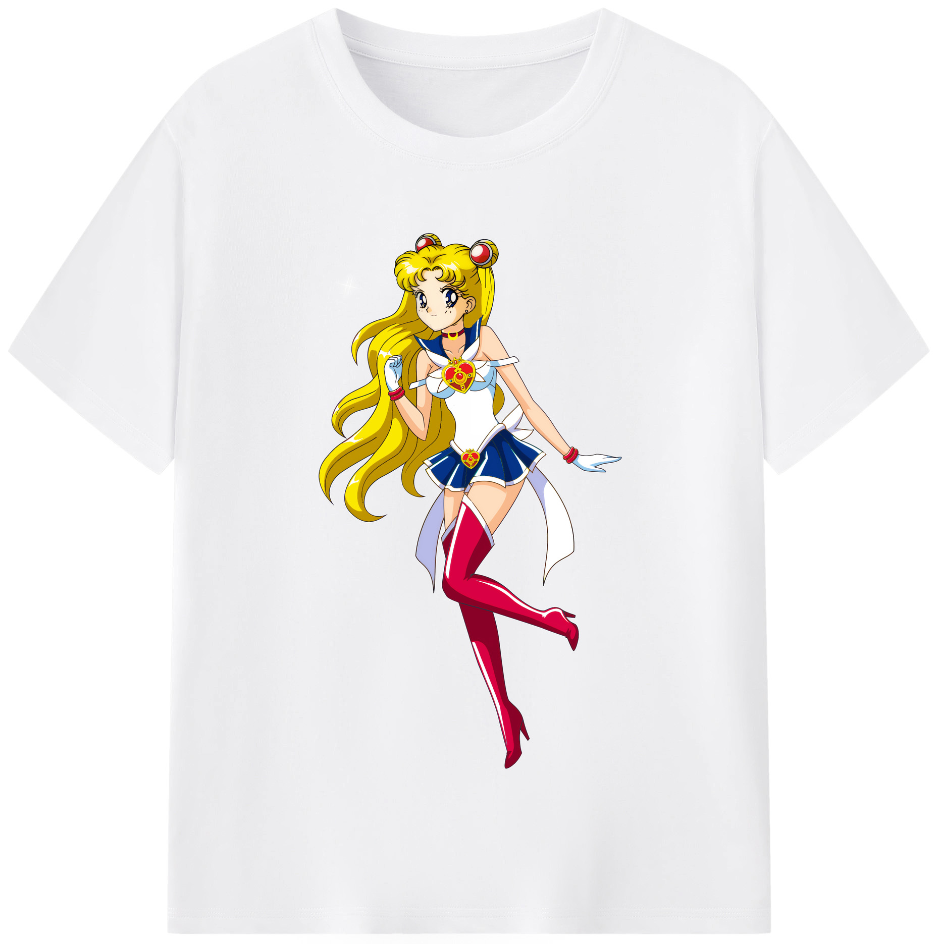 （画像用） 美少女戦士セーラームーン 月野 うさぎ つきの うさぎ Sailor Moon Tsukino Usagi 綿100％半袖Tシャツ（フロントプリント）