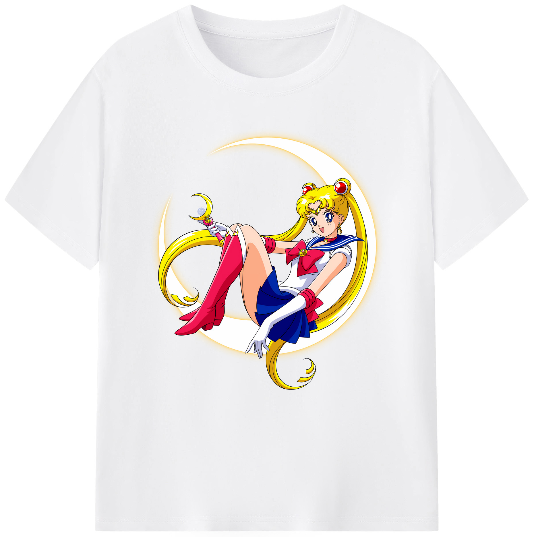（画像用） 美少女戦士セーラームーン 月野 うさぎ つきの うさぎ Sailor Moon Tsukino Usagi 綿100％半袖Tシャツ（フロントプリント）