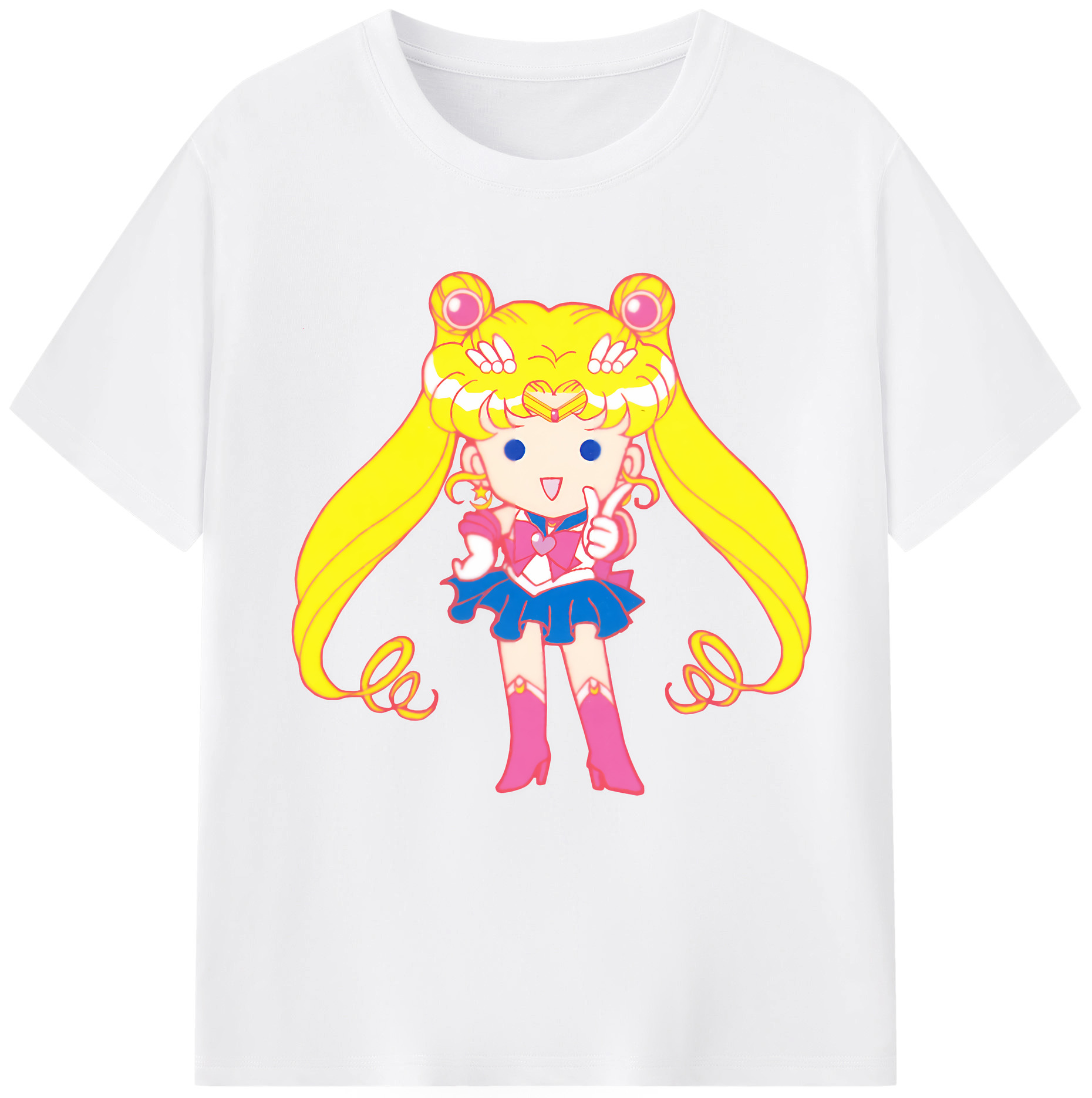 （画像用） 美少女戦士セーラームーン 月野 うさぎ つきの うさぎ Sailor Moon Tsukino Usagi 綿100％半袖Tシャツ（フロントプリント）