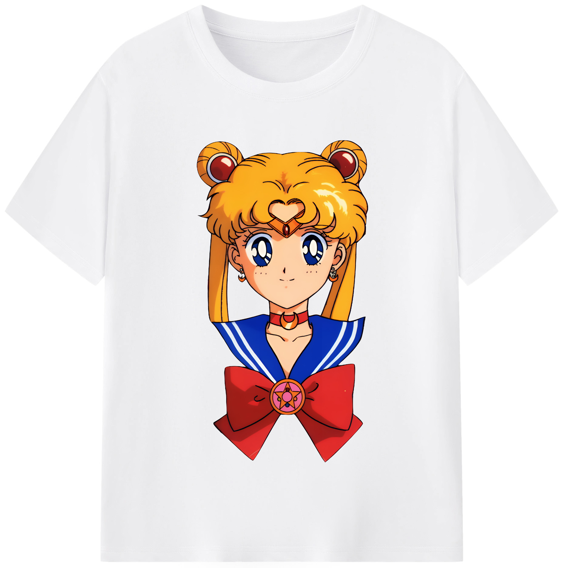 （画像用） 美少女戦士セーラームーン 月野 うさぎ つきの うさぎ Sailor Moon Tsukino Usagi 綿100％半袖Tシャツ（フロントプリント）