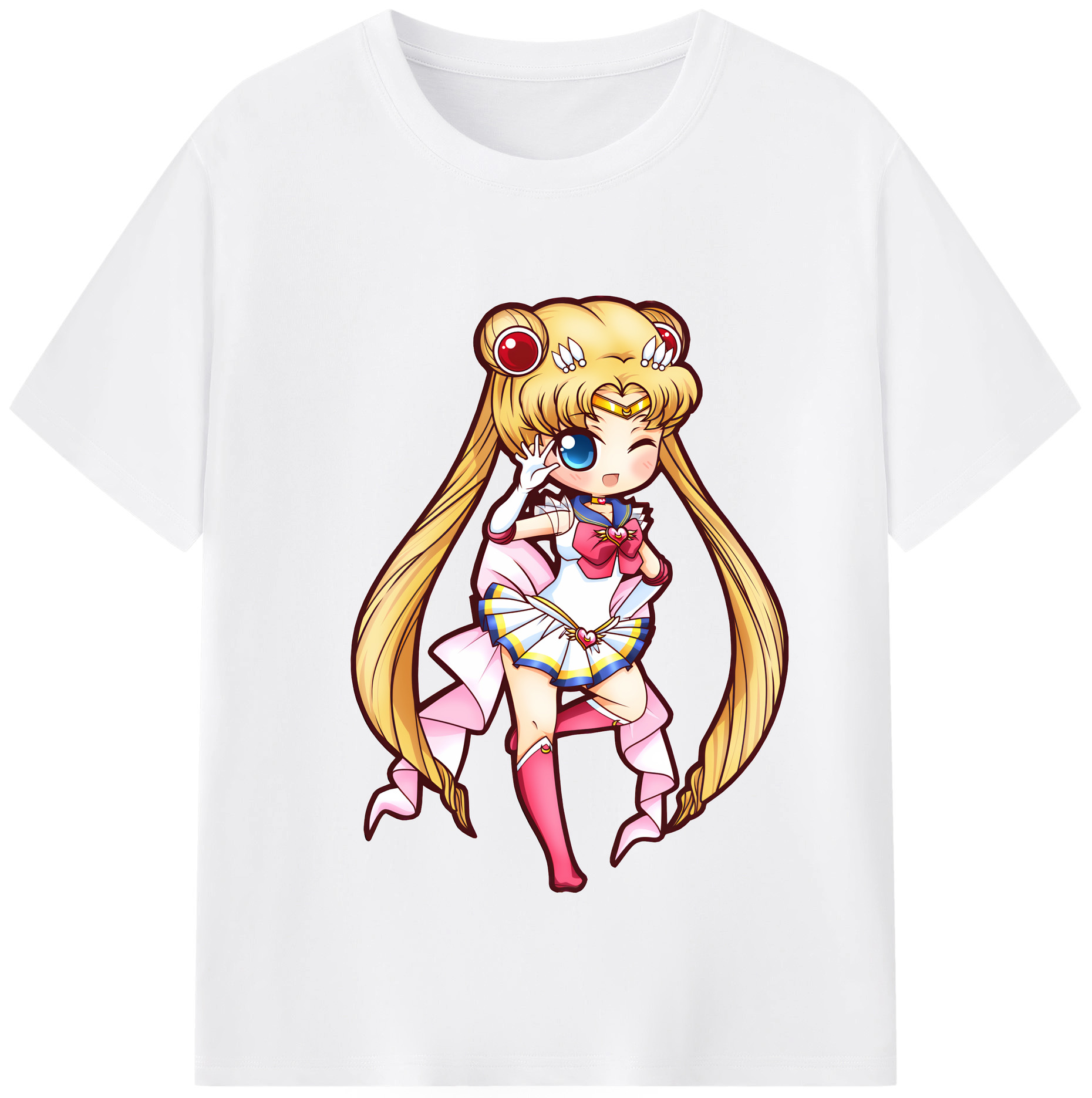 （画像用） 美少女戦士セーラームーン 月野 うさぎ つきの うさぎ Sailor Moon Tsukino Usagi 綿100％半袖Tシャツ（フロントプリント）