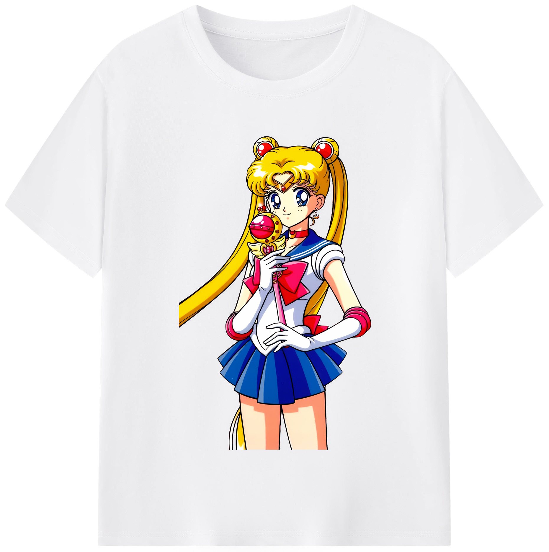 （画像用） 美少女戦士セーラームーン 月野 うさぎ つきの うさぎ Sailor Moon Tsukino Usagi 綿100％半袖Tシャツ（フロントプリント）
