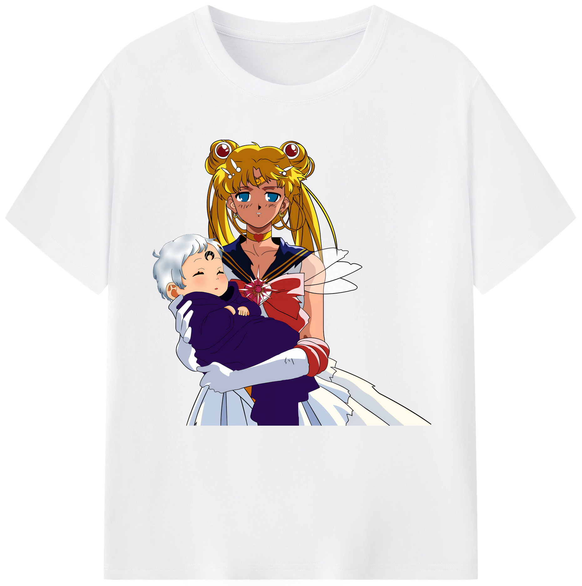 （画像用） 美少女戦士セーラームーン 月野 うさぎ つきの うさぎ Sailor Moon Tsukino Usagi 綿100％半袖Tシャツ（フロントプリント）