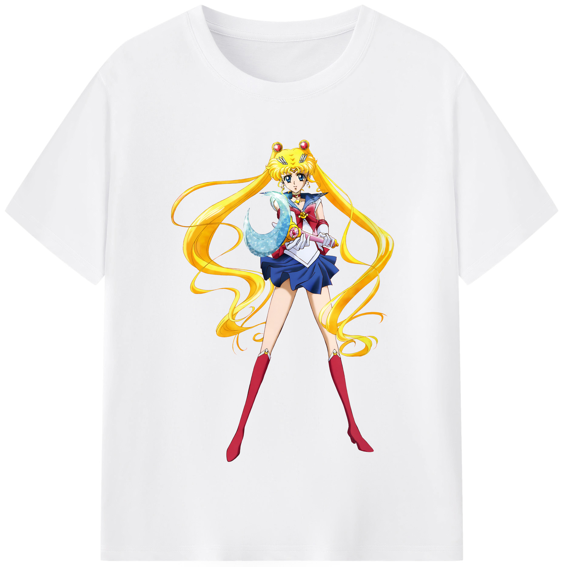 （画像用） 美少女戦士セーラームーン 月野 うさぎ つきの うさぎ Sailor Moon Tsukino Usagi 綿100％半袖Tシャツ（フロントプリント）