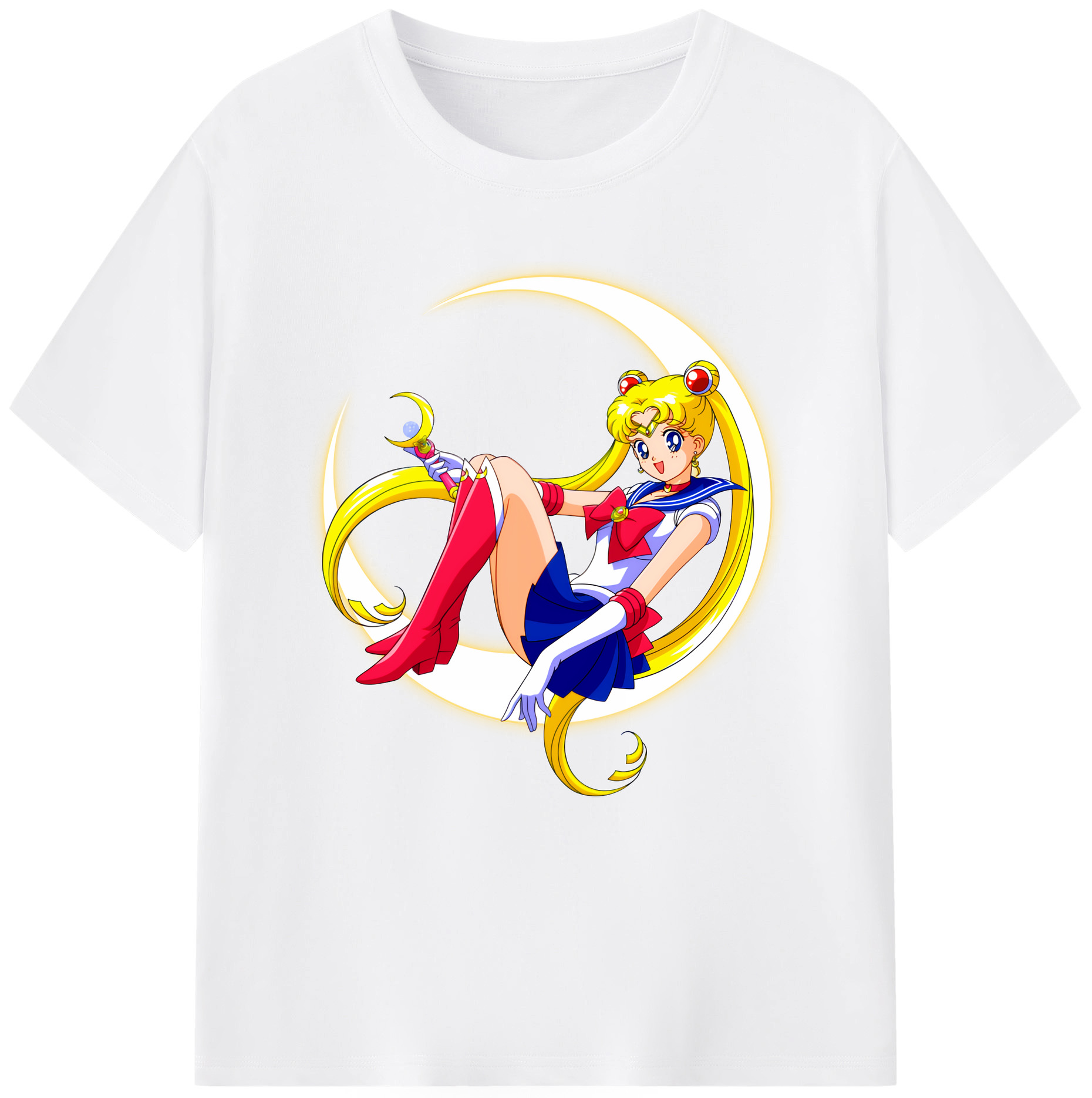（画像用） 美少女戦士セーラームーン 月野 うさぎ つきの うさぎ Sailor Moon Tsukino Usagi 綿100％半袖Tシャツ（フロントプリント）