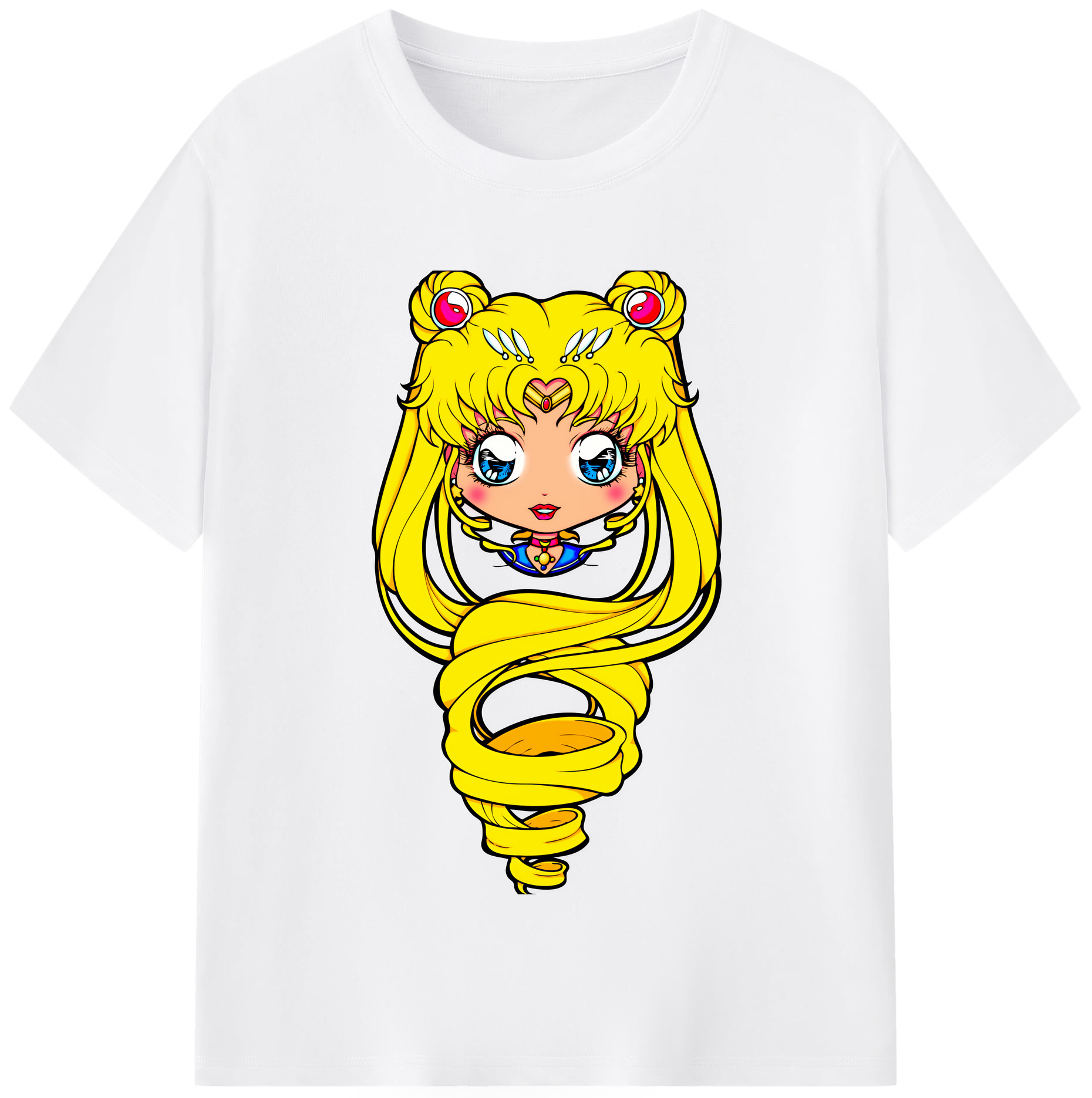 （画像用） 美少女戦士セーラームーン 月野 うさぎ つきの うさぎ Sailor Moon Tsukino Usagi 綿100％半袖Tシャツ（フロントプリント）