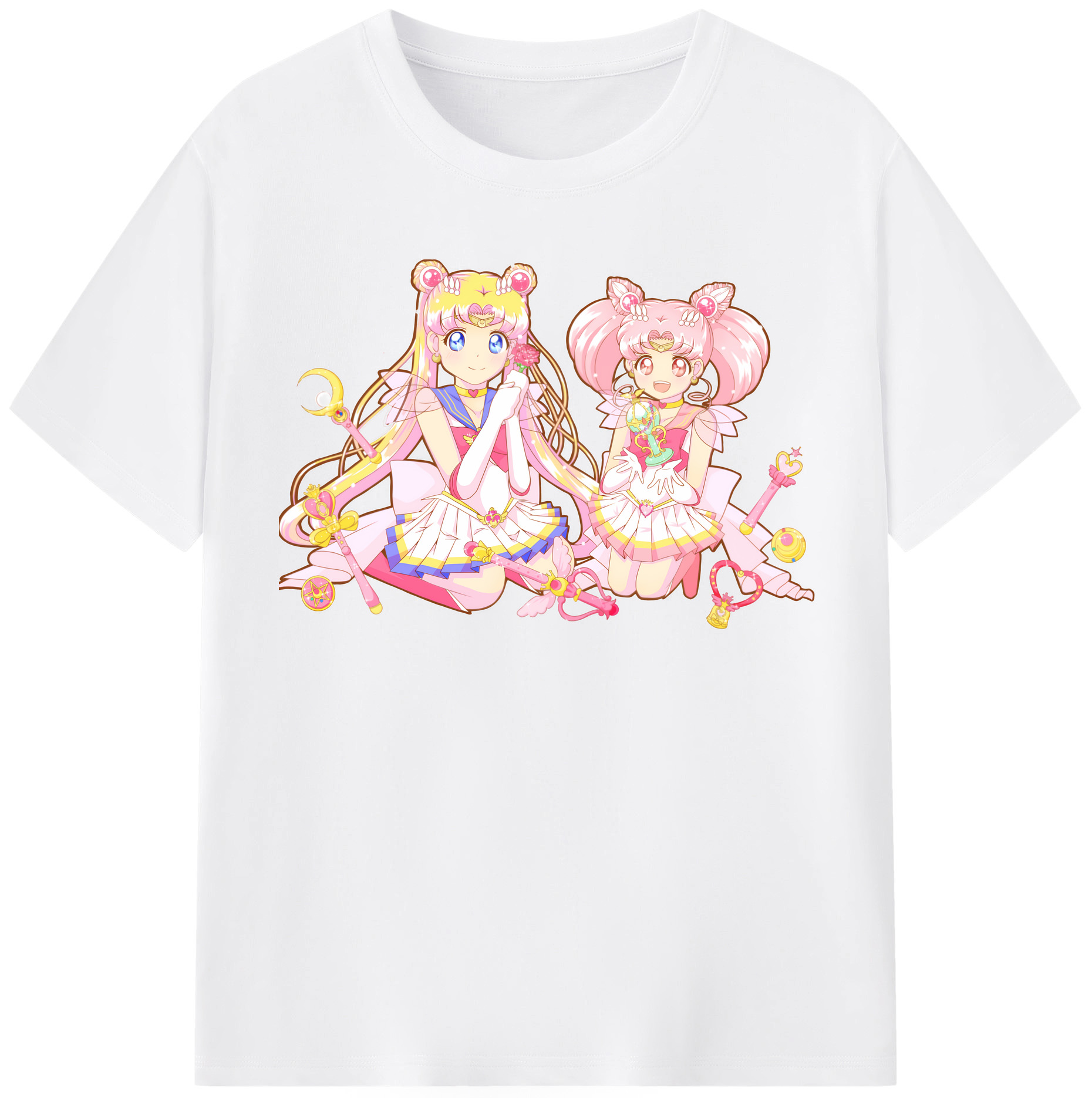 （画像用） 美少女戦士セーラームーン 月野 うさぎ つきの うさぎ Sailor Moon Tsukino Usagi 綿100％半袖Tシャツ（フロントプリント）