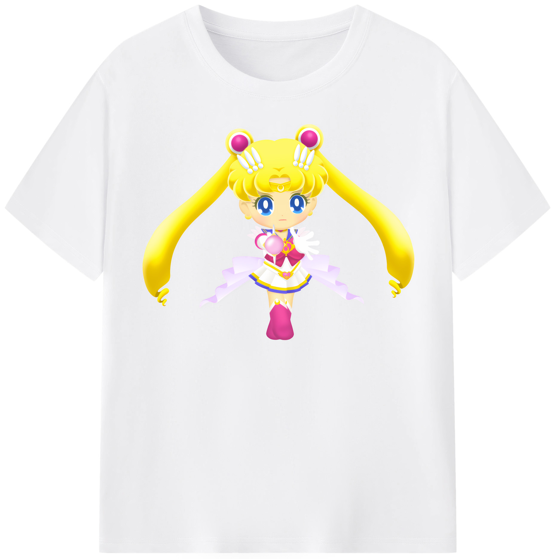 （画像用） 美少女戦士セーラームーン 月野 うさぎ つきの うさぎ Sailor Moon Tsukino Usagi 綿100％半袖Tシャツ（フロントプリント）