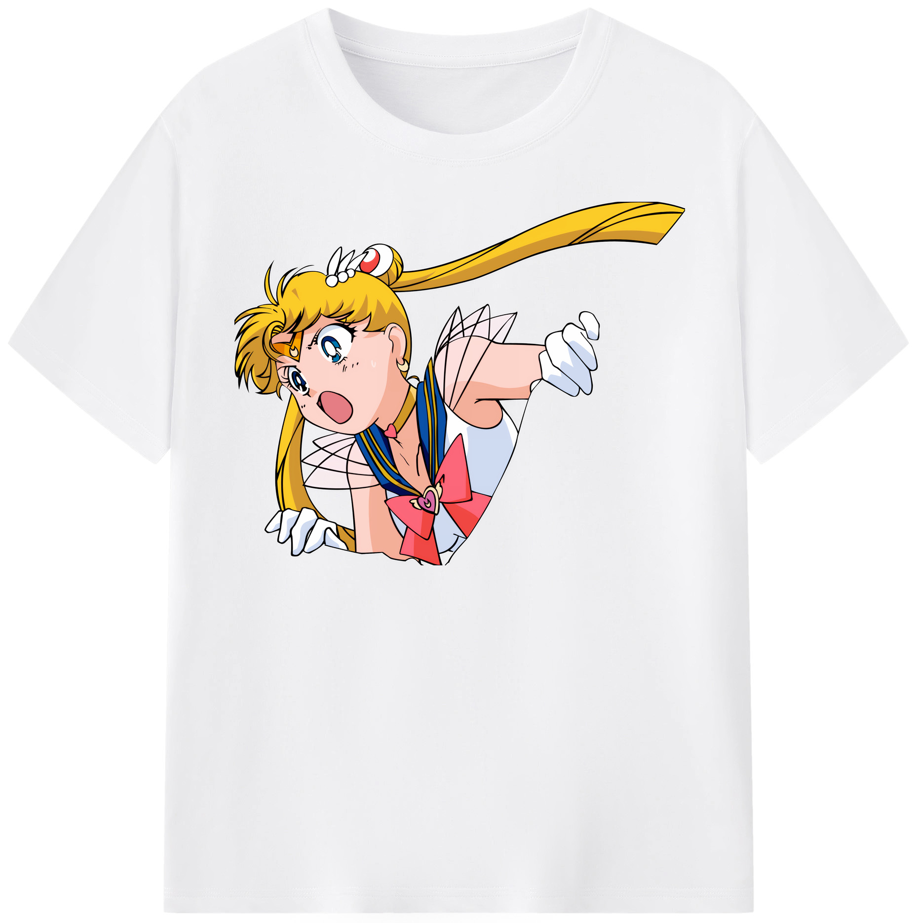 （画像用） 美少女戦士セーラームーン 月野 うさぎ つきの うさぎ Sailor Moon Tsukino Usagi 綿100％半袖Tシャツ（フロントプリント）