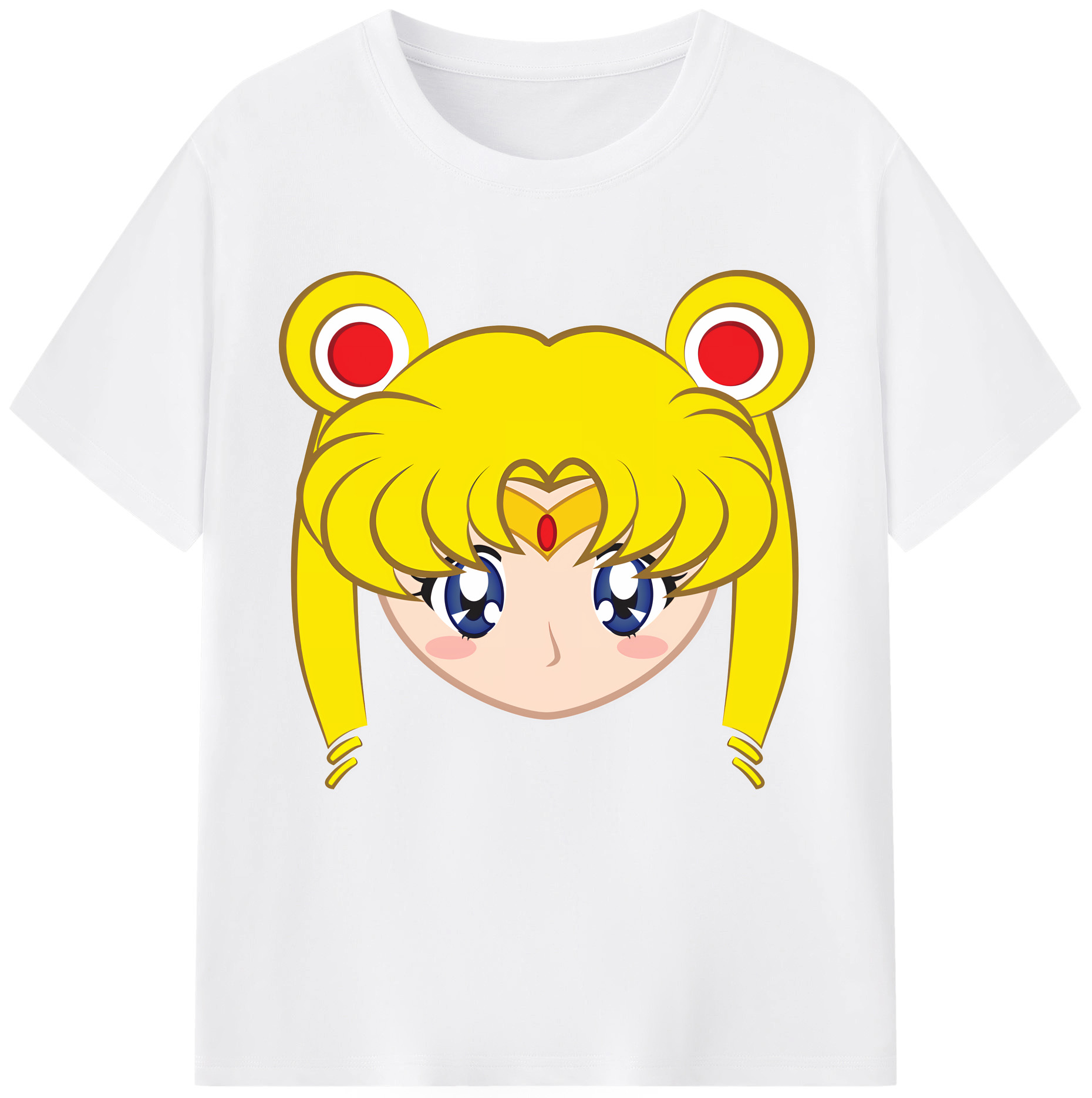 （画像用） 美少女戦士セーラームーン 月野 うさぎ つきの うさぎ Sailor Moon Tsukino Usagi 綿100％半袖Tシャツ（フロントプリント）