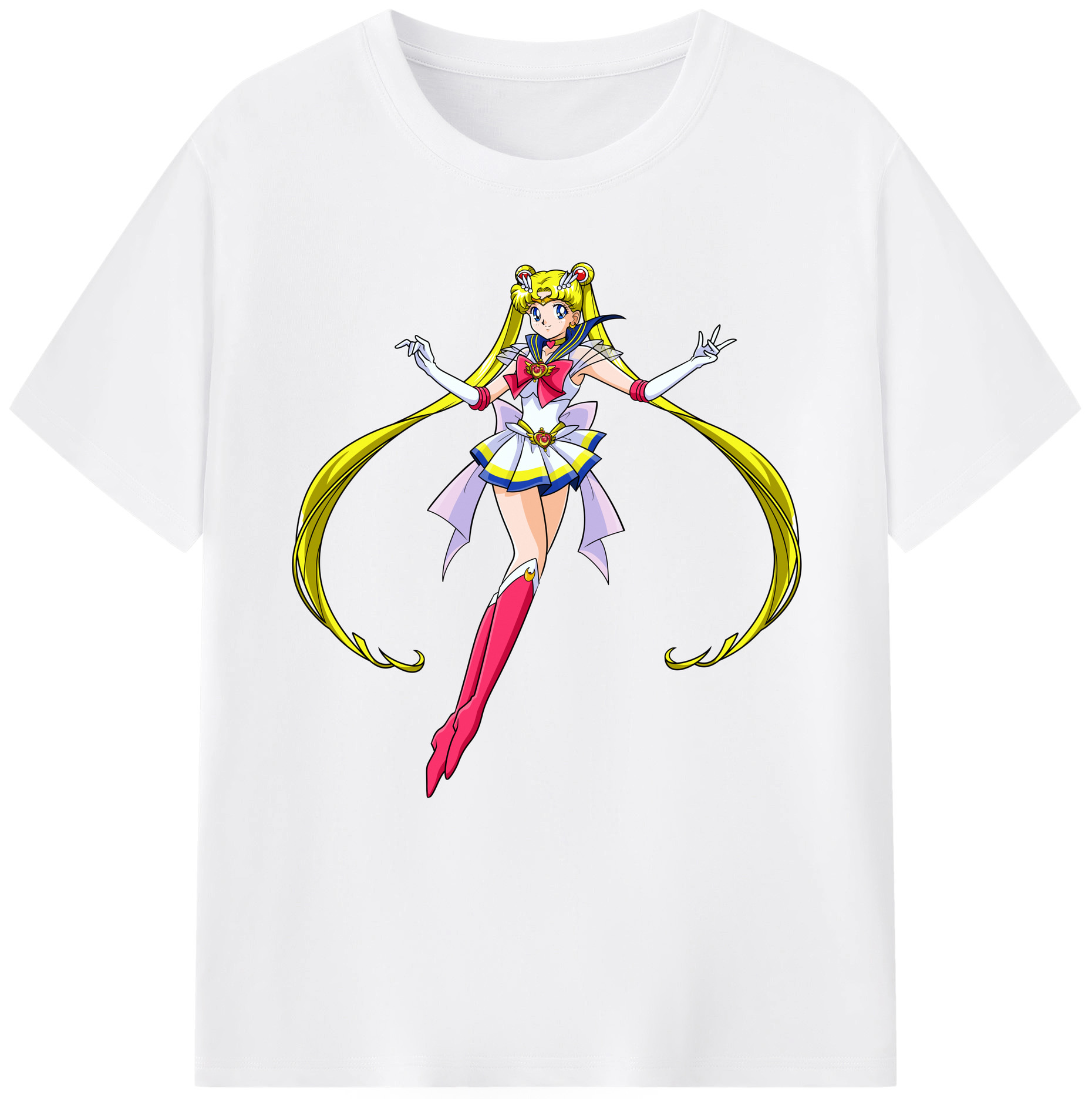 （画像用） 美少女戦士セーラームーン 月野 うさぎ つきの うさぎ Sailor Moon Tsukino Usagi 綿100％半袖Tシャツ（フロントプリント）