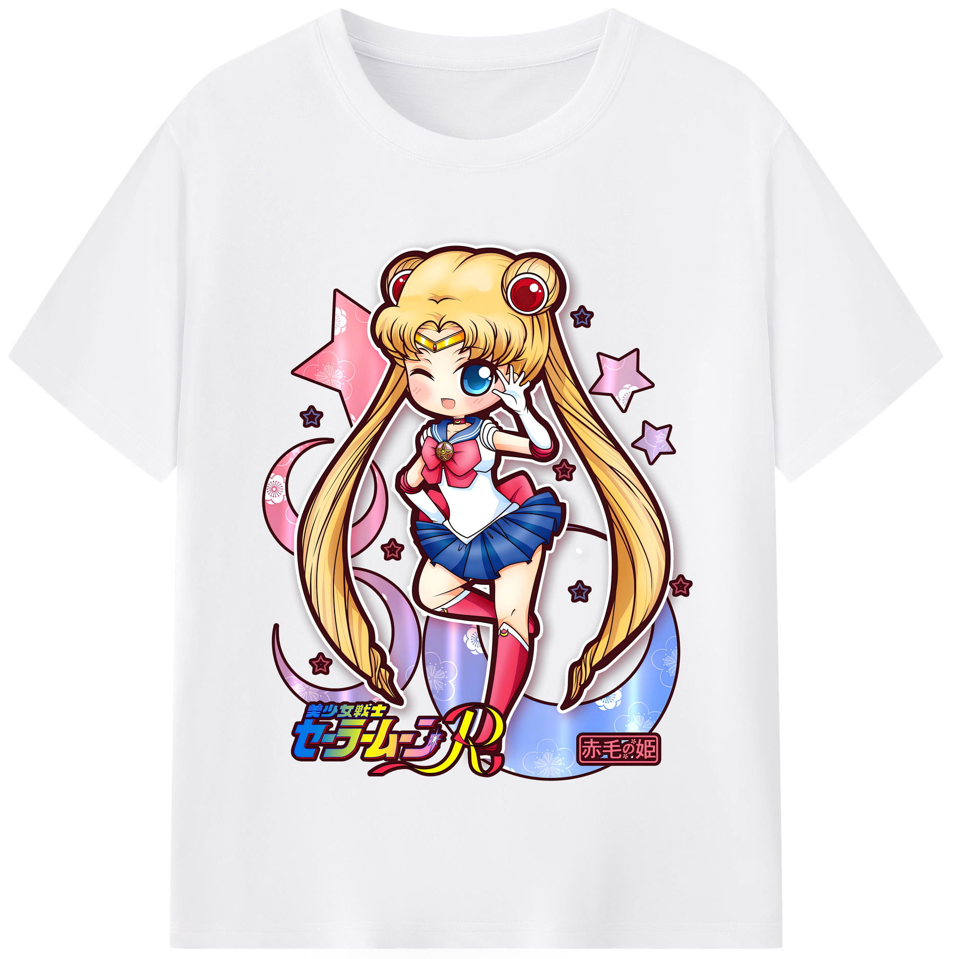 （画像用） 美少女戦士セーラームーン 月野 うさぎ つきの うさぎ Sailor Moon Tsukino Usagi 綿100％半袖Tシャツ（フロントプリント）