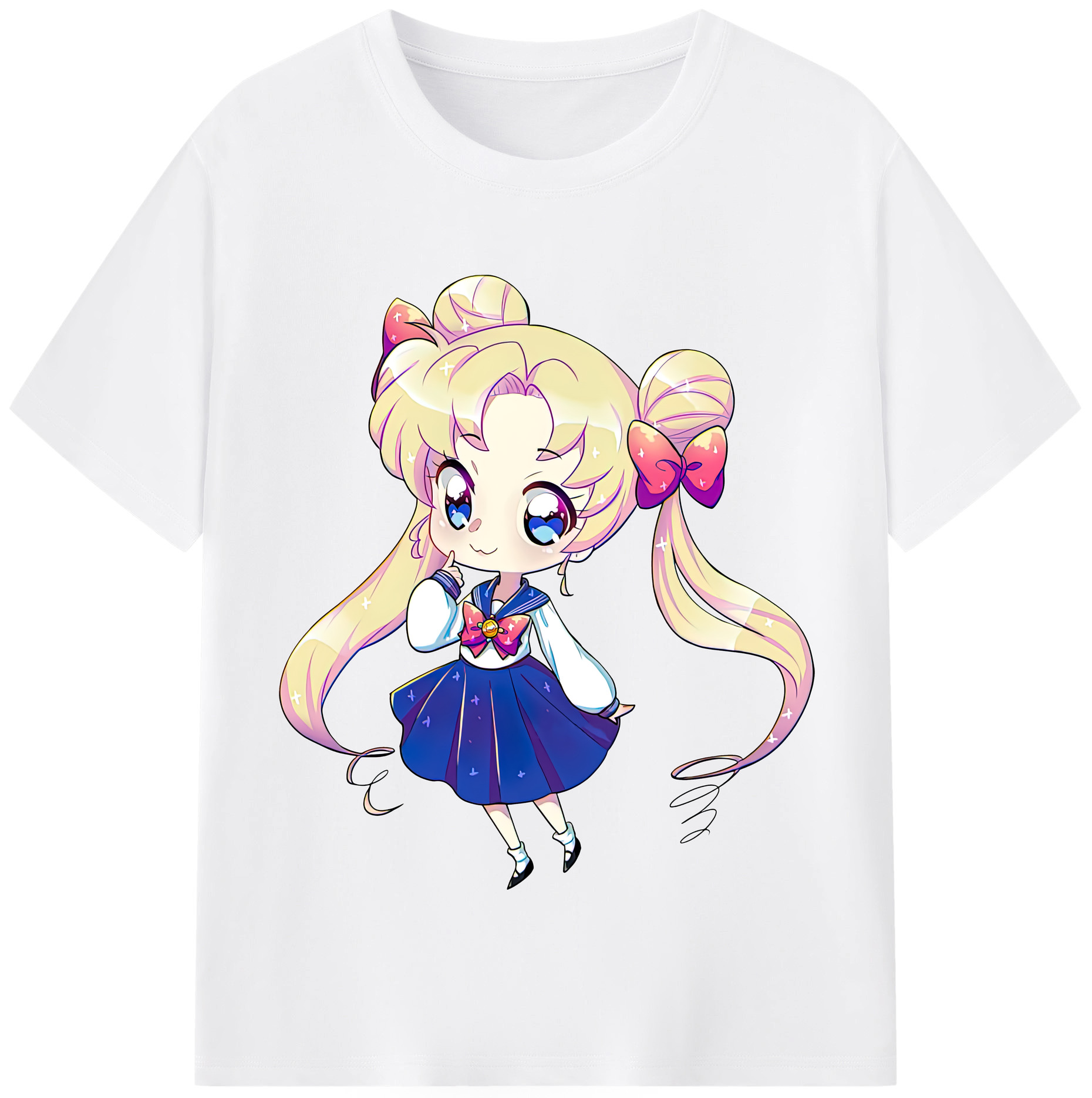 （画像用） 美少女戦士セーラームーン 月野 うさぎ つきの うさぎ Sailor Moon Tsukino Usagi 綿100％半袖Tシャツ（フロントプリント）