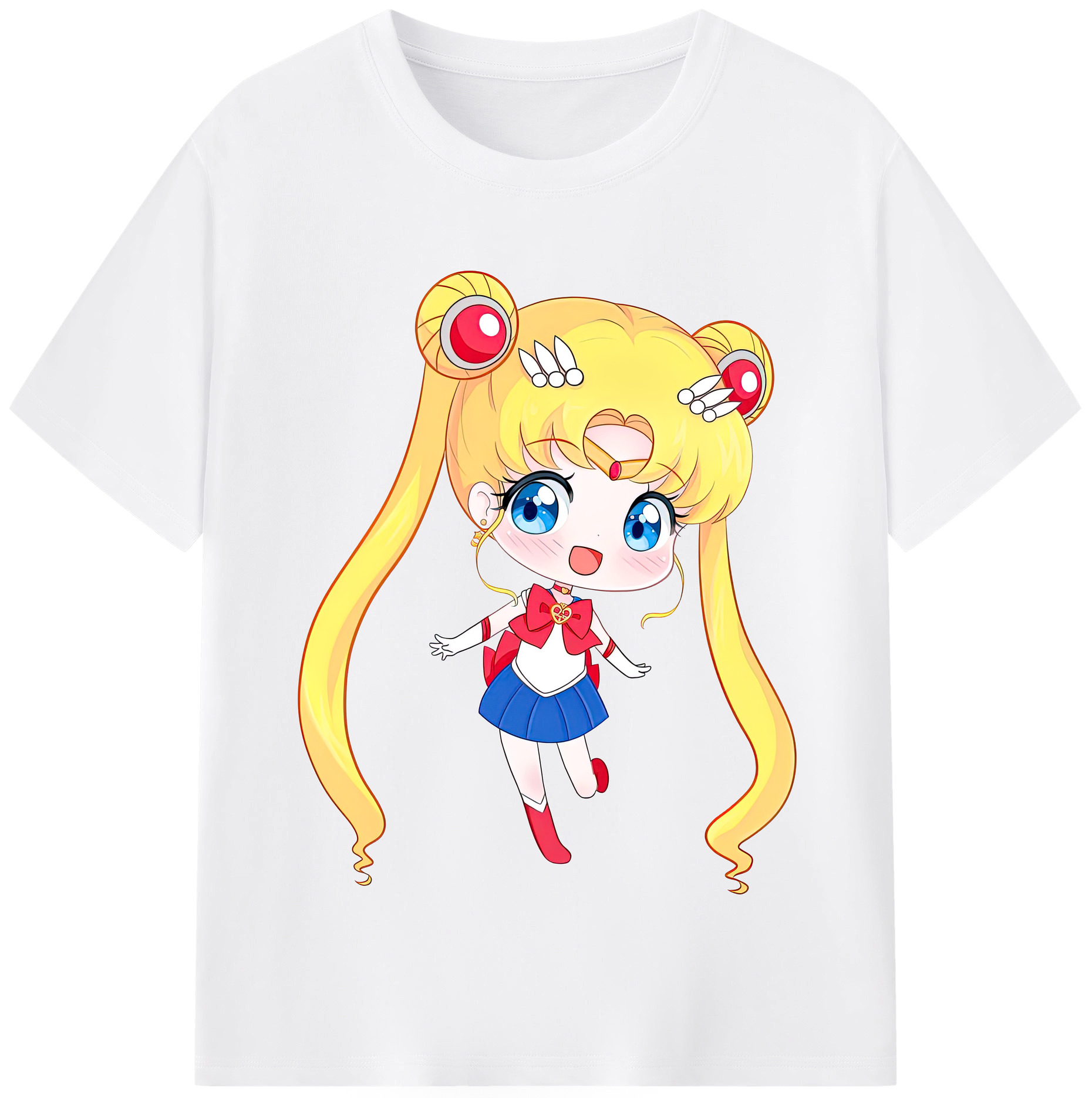 （画像用） 美少女戦士セーラームーン 月野 うさぎ つきの うさぎ Sailor Moon Tsukino Usagi 綿100％半袖Tシャツ（フロントプリント）