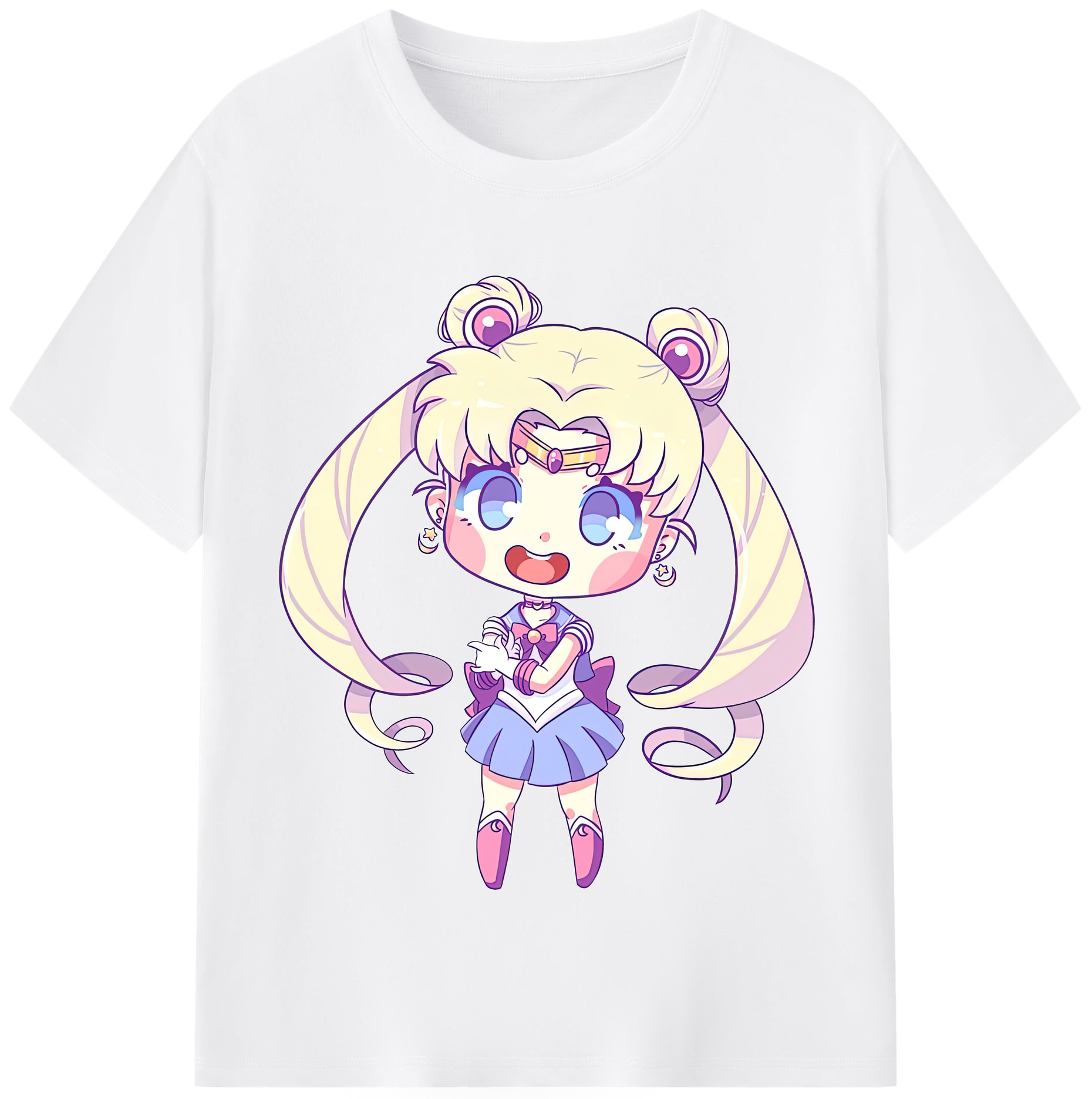 （画像用） 美少女戦士セーラームーン 月野 うさぎ つきの うさぎ Sailor Moon Tsukino Usagi 綿100％半袖Tシャツ（フロントプリント）