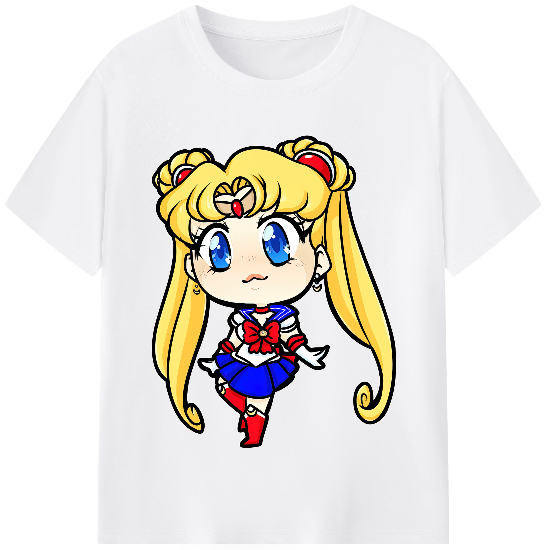 （画像用） 美少女戦士セーラームーン 月野 うさぎ つきの うさぎ Sailor Moon Tsukino Usagi 綿100％半袖Tシャツ（フロントプリント）