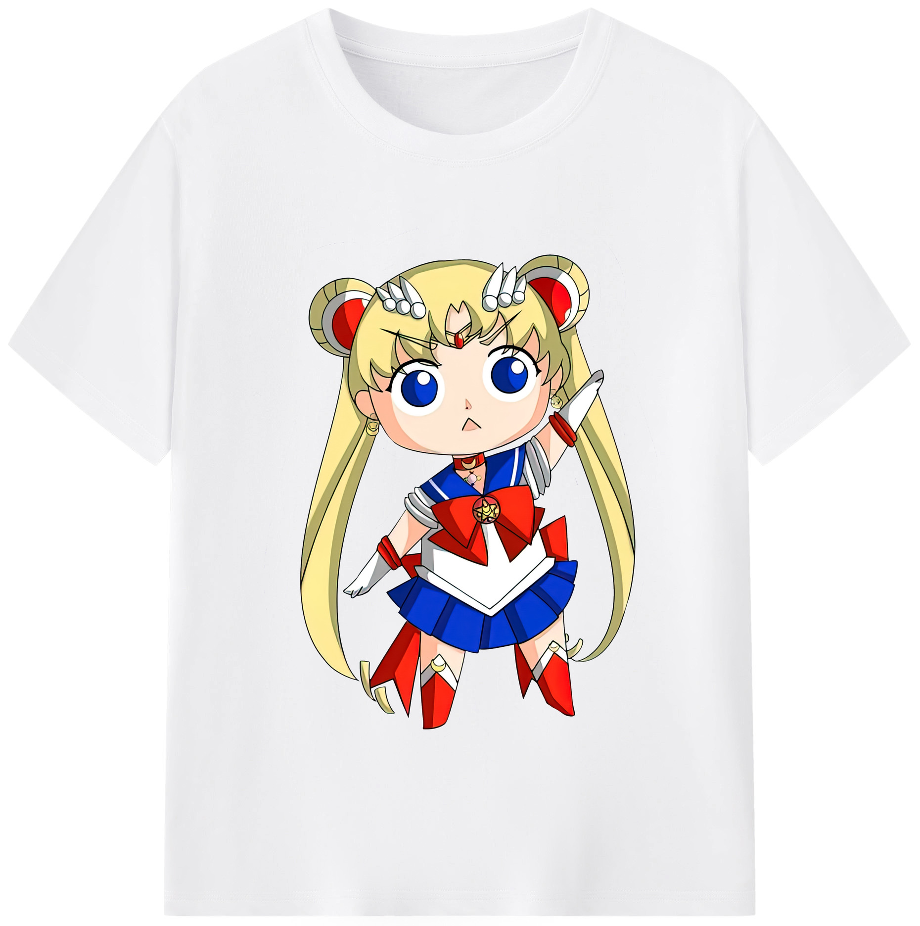 （画像用） 美少女戦士セーラームーン 月野 うさぎ つきの うさぎ Sailor Moon Tsukino Usagi 綿100％半袖Tシャツ（フロントプリント）