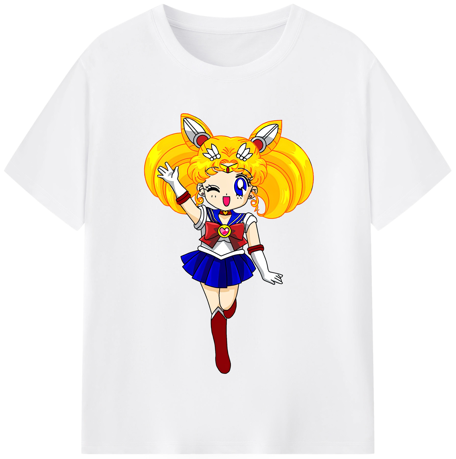 （画像用） 美少女戦士セーラームーン 月野 うさぎ つきの うさぎ Sailor Moon Tsukino Usagi 綿100％半袖Tシャツ（フロントプリント）