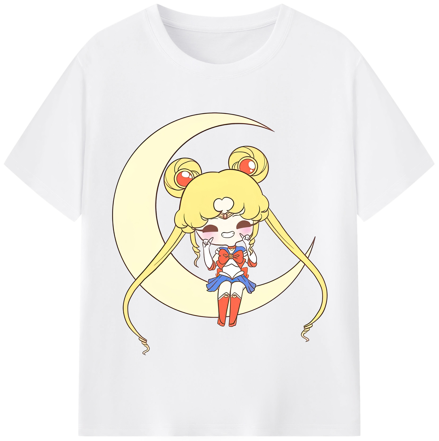 （画像用） 美少女戦士セーラームーン 月野 うさぎ つきの うさぎ Sailor Moon Tsukino Usagi 綿100％半袖Tシャツ（フロントプリント）