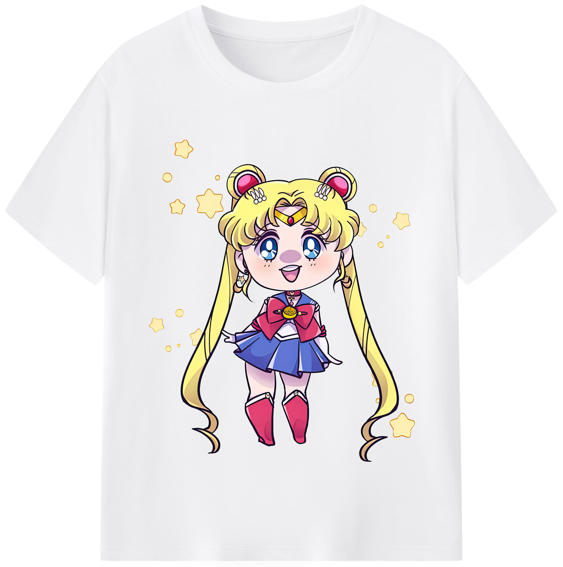 （画像用） 美少女戦士セーラームーン 月野 うさぎ つきの うさぎ Sailor Moon Tsukino Usagi 綿100％半袖Tシャツ（フロントプリント）