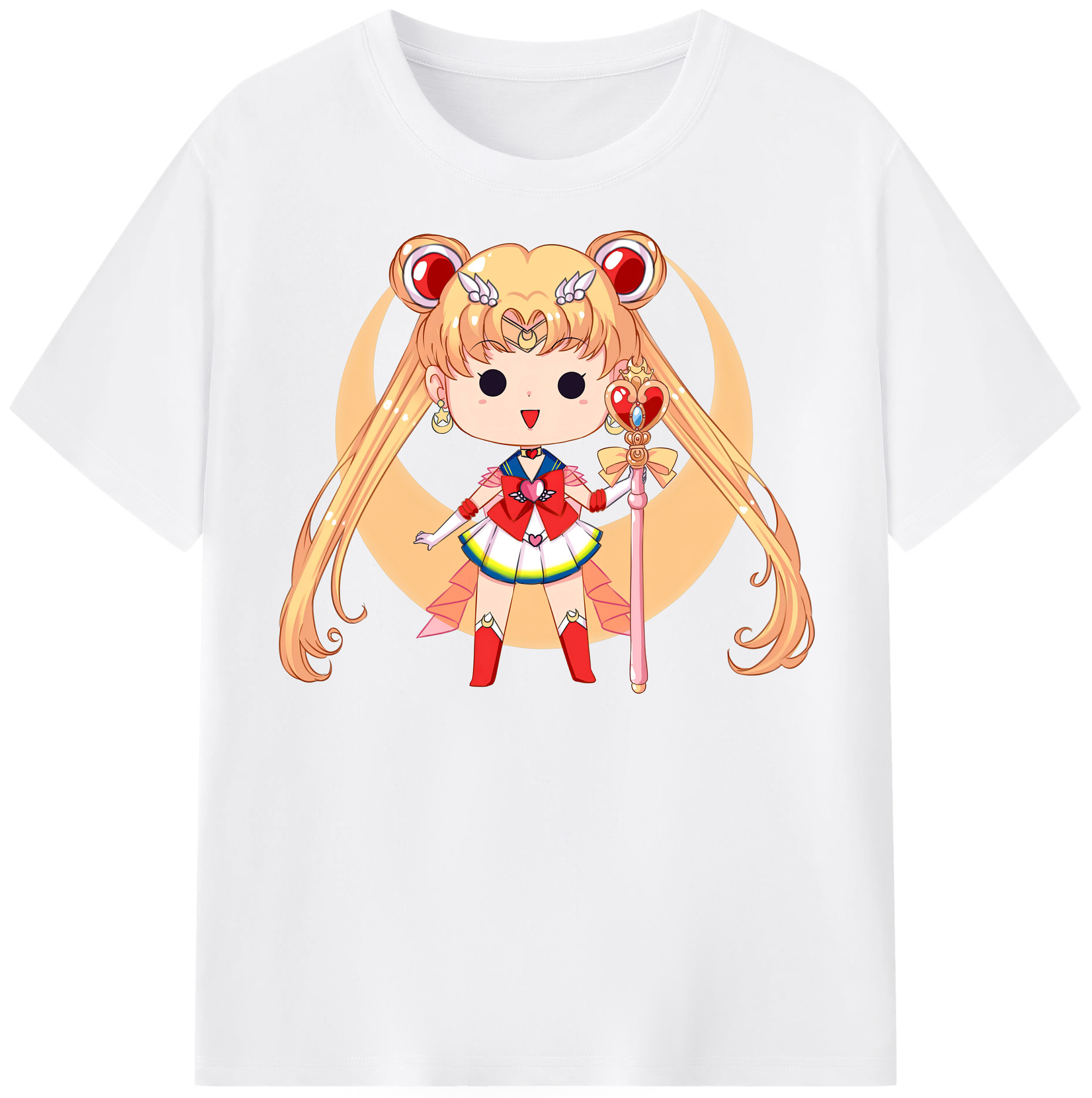 （画像用） 美少女戦士セーラームーン 月野 うさぎ つきの うさぎ Sailor Moon Tsukino Usagi 綿100％半袖Tシャツ（フロントプリント）