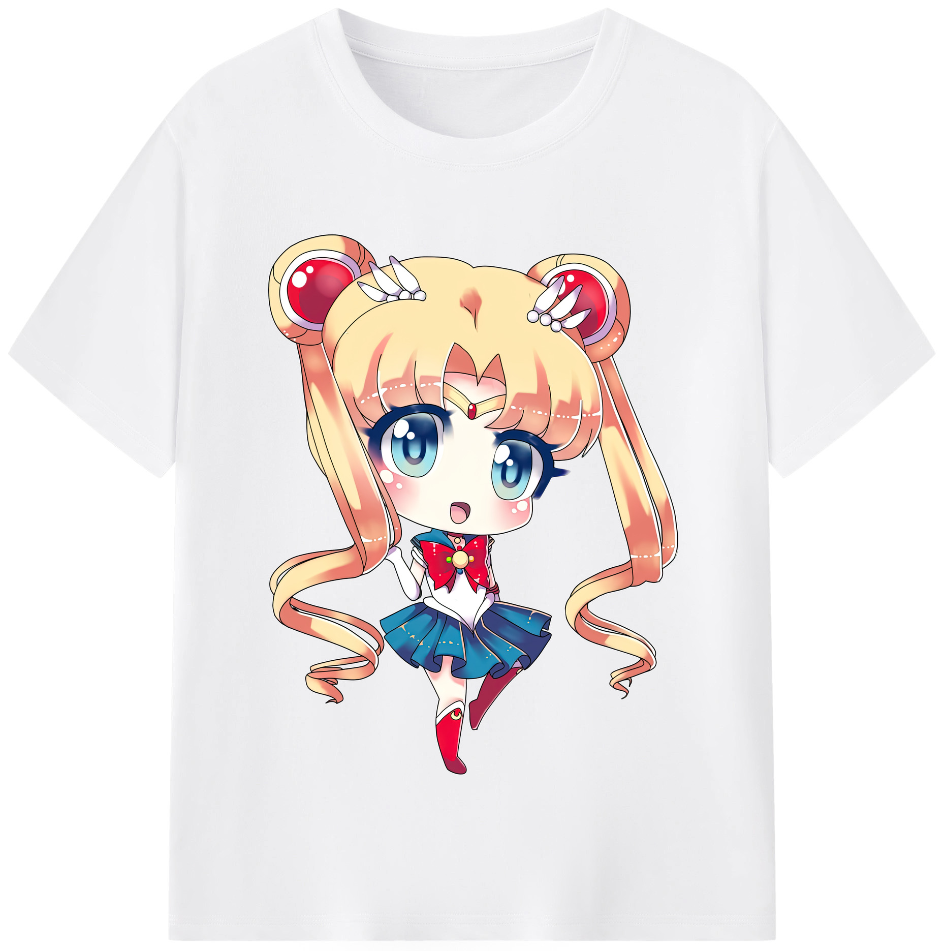 （画像用） 美少女戦士セーラームーン 月野 うさぎ つきの うさぎ Sailor Moon Tsukino Usagi 綿100％半袖Tシャツ（フロントプリント）