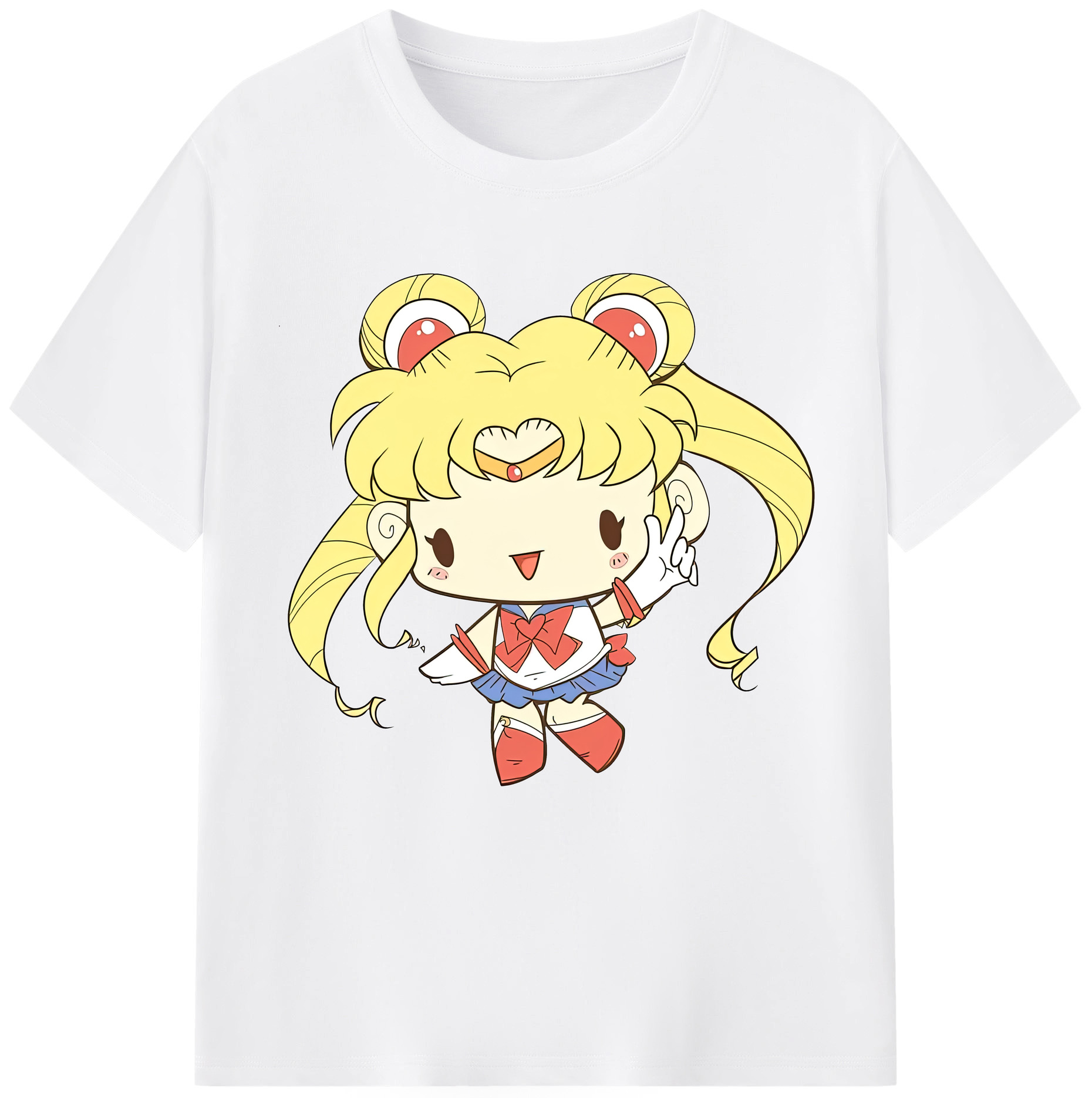 （画像用） 美少女戦士セーラームーン 月野 うさぎ つきの うさぎ Sailor Moon Tsukino Usagi 綿100％半袖Tシャツ（フロントプリント）