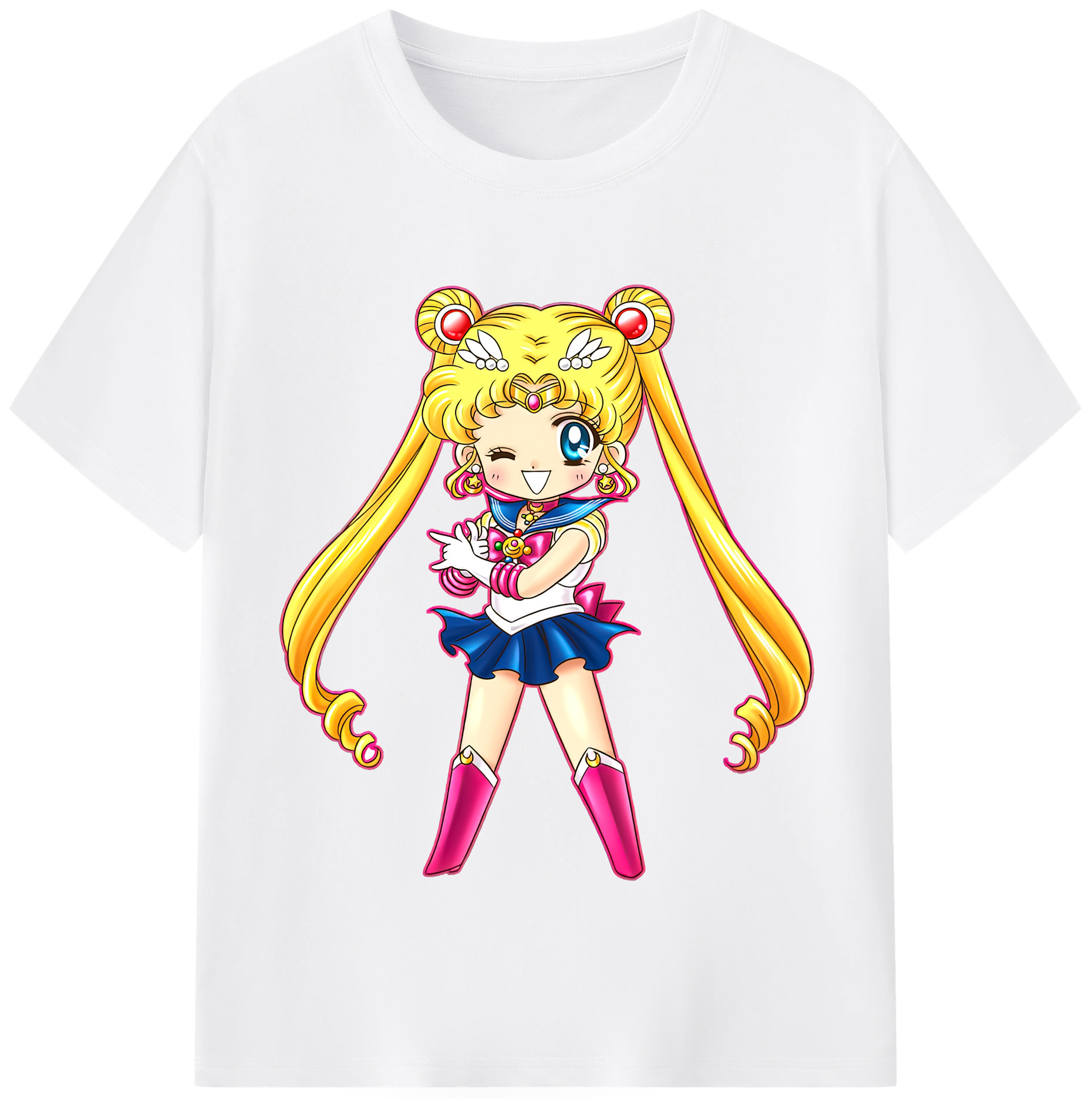 （画像用） 美少女戦士セーラームーン 月野 うさぎ つきの うさぎ Sailor Moon Tsukino Usagi 綿100％半袖Tシャツ（フロントプリント）