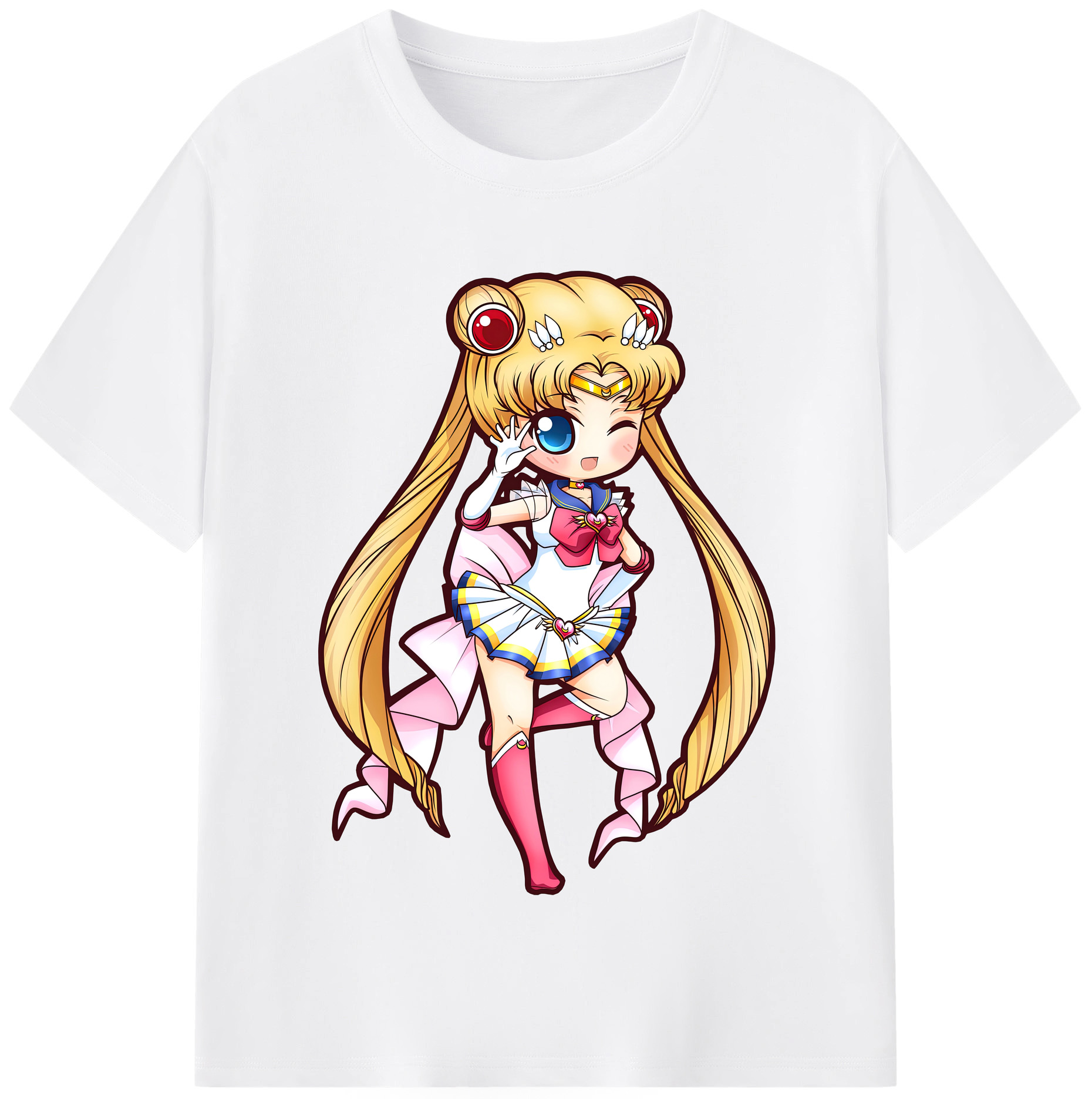 （画像用） 美少女戦士セーラームーン 月野 うさぎ つきの うさぎ Sailor Moon Tsukino Usagi 綿100％半袖Tシャツ（フロントプリント）