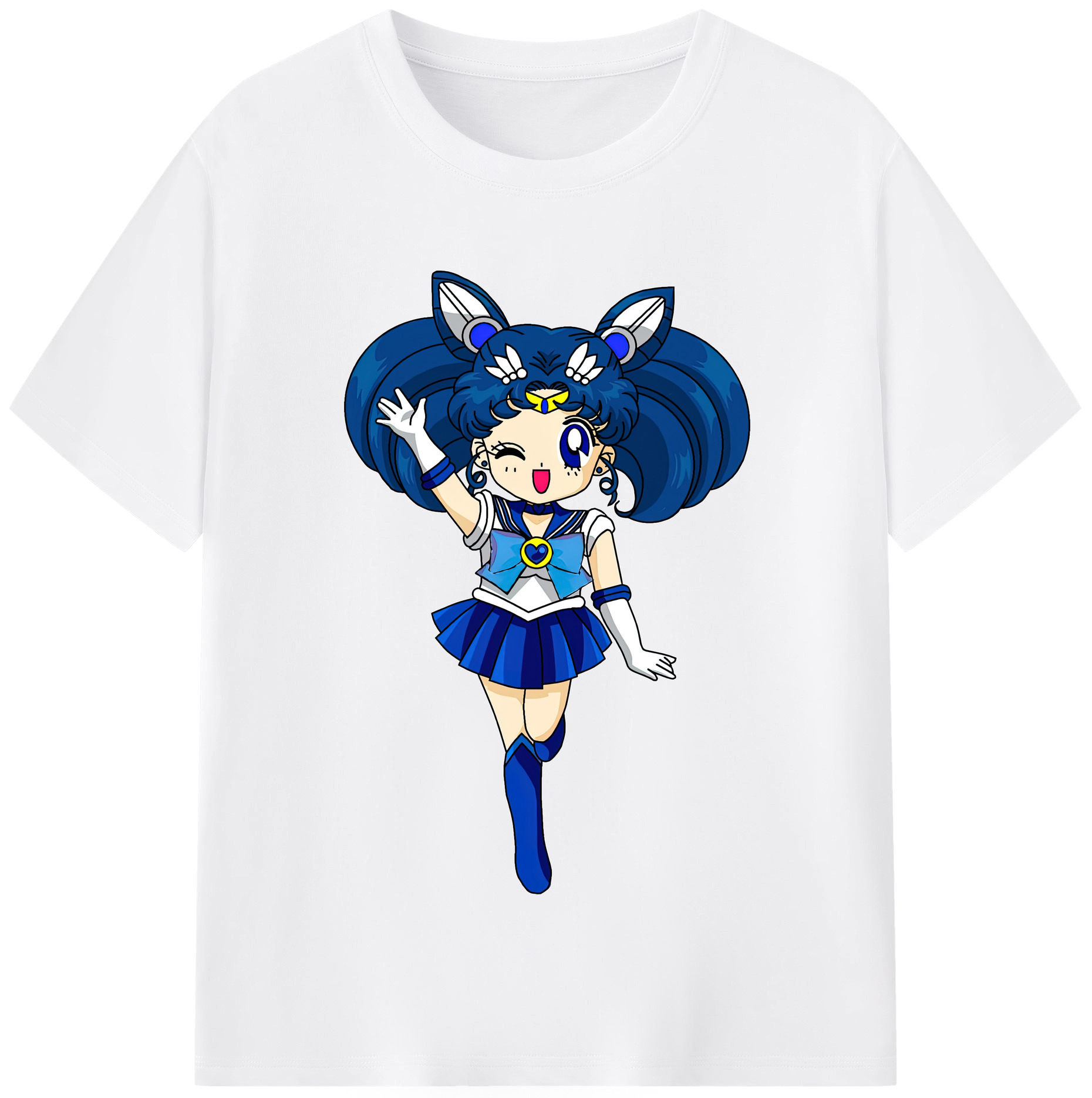 （画像用） 美少女戦士セーラームーン 水野 亜美 みずの あみ Sailor Moon Mizuno Ami 綿100％半袖Tシャツ（フロントプリント）