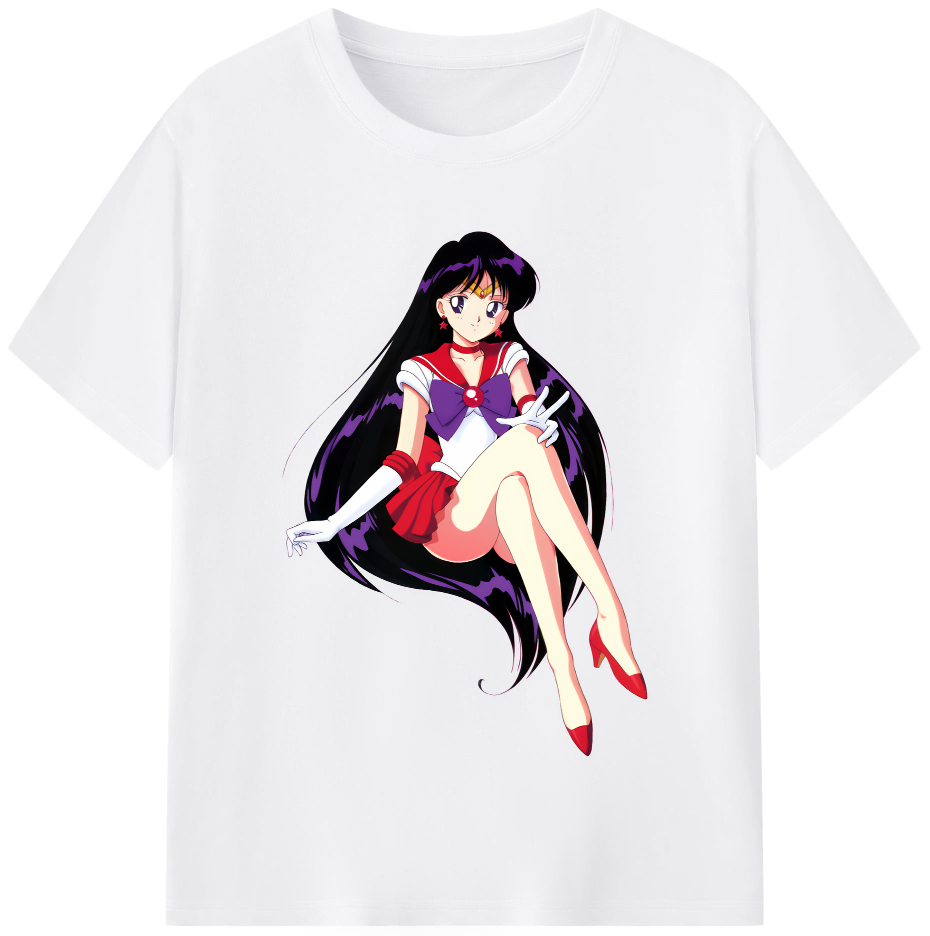 （画像用） 美少女戦士セーラームーン 火野レイ ひの レイ Sailor Moon Hino Rei （セーラーマーズ,Sailor Mars） 綿100％半袖Tシャツ（フロントプリント）
