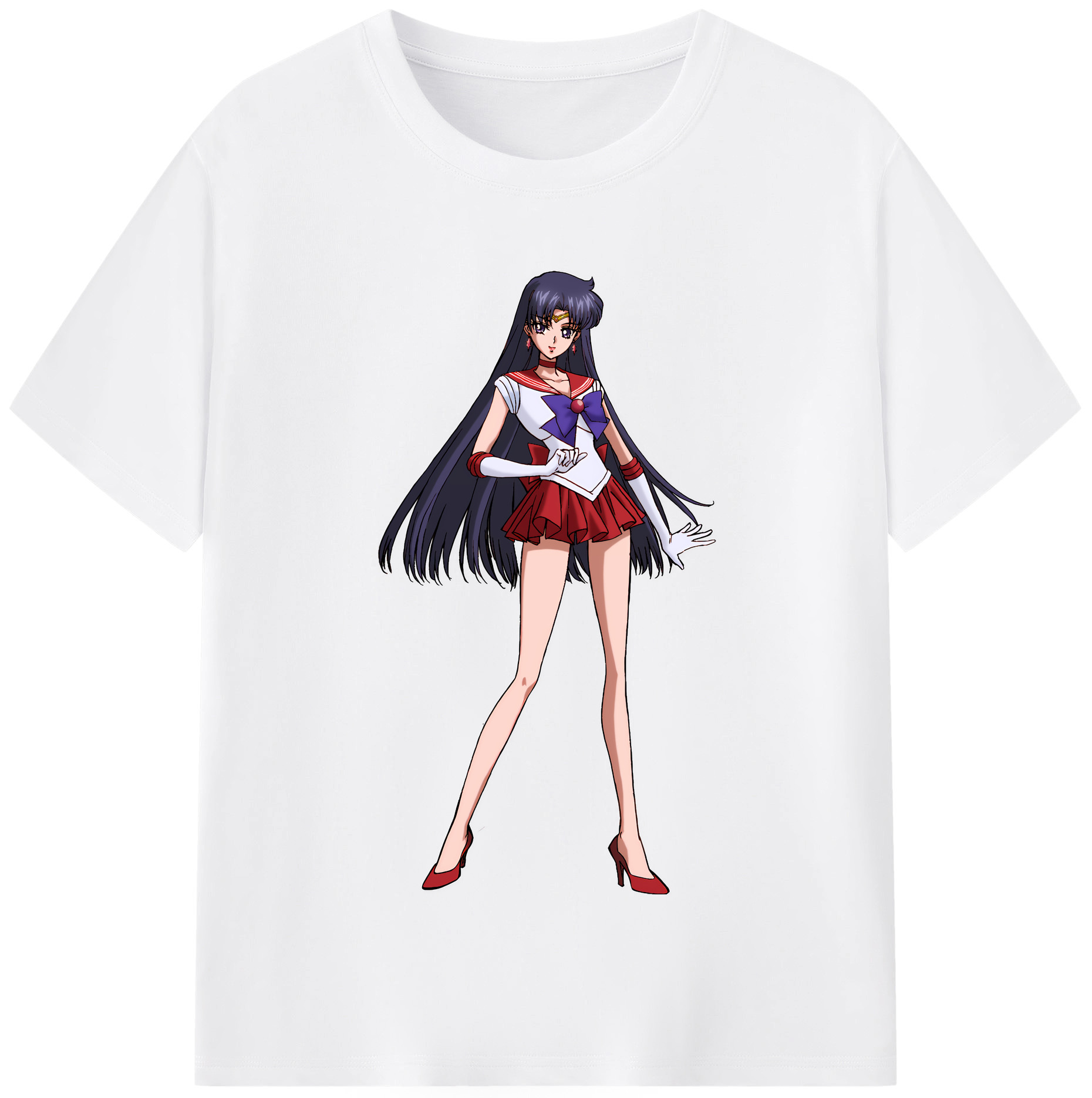 （画像用） 美少女戦士セーラームーン 火野レイ ひの レイ Sailor Moon Hino Rei （セーラーマーズ,Sailor Mars） 綿100％半袖Tシャツ（フロントプリント）
