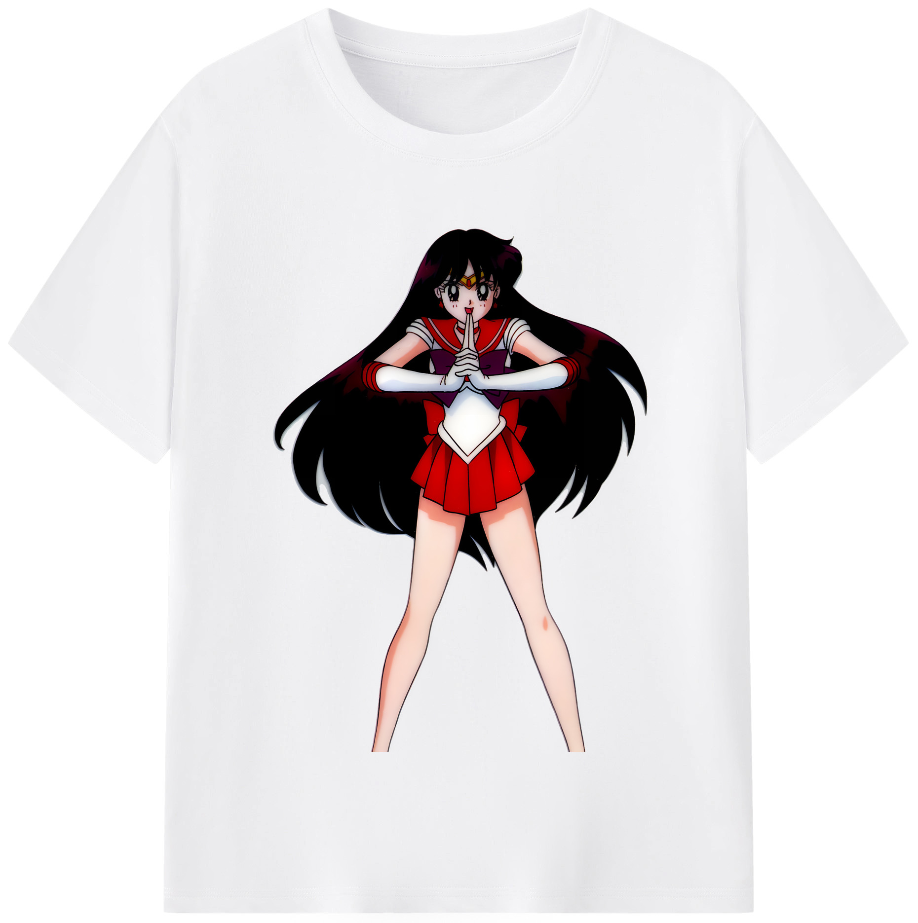 （画像用） 美少女戦士セーラームーン 火野レイ ひの レイ Sailor Moon Hino Rei （セーラーマーズ,Sailor Mars） 綿100％半袖Tシャツ（フロントプリント）