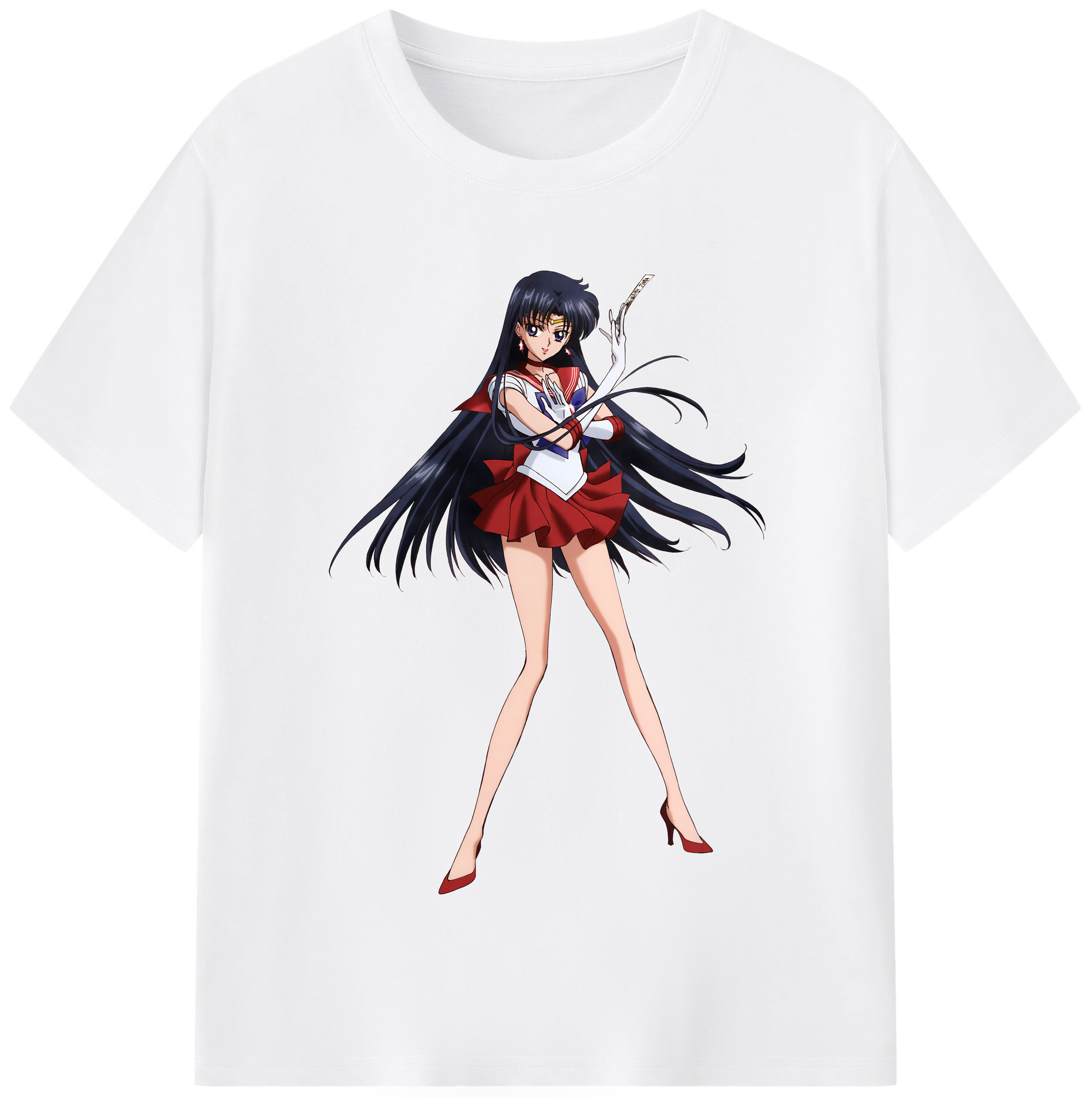 （画像用） 美少女戦士セーラームーン 火野レイ ひの レイ Sailor Moon Hino Rei （セーラーマーズ,Sailor Mars） 綿100％半袖Tシャツ（フロントプリント）
