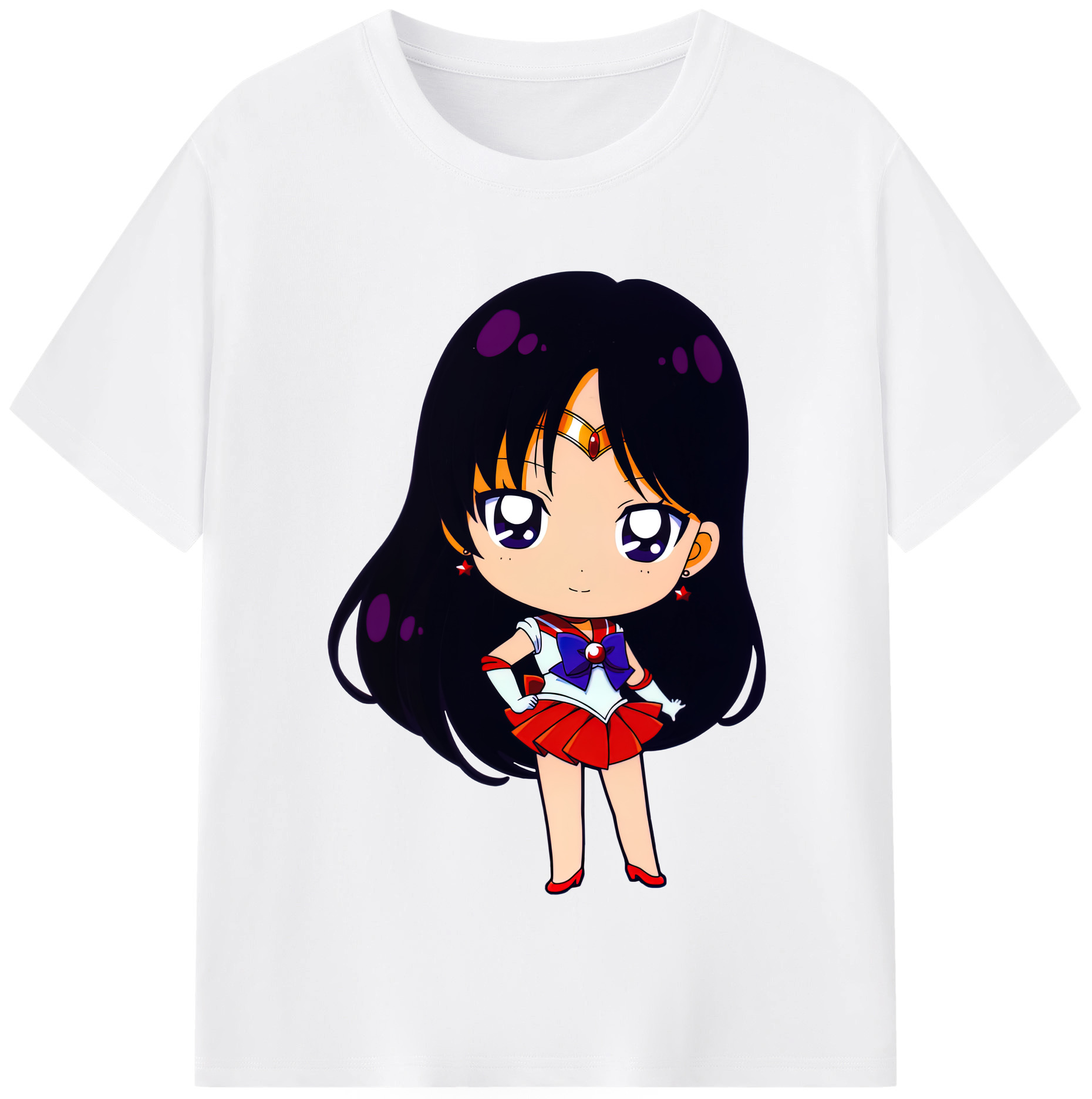 （画像用） 美少女戦士セーラームーン 火野レイ ひの レイ Sailor Moon Hino Rei （セーラーマーズ,Sailor Mars） 綿100％半袖Tシャツ（フロントプリント）