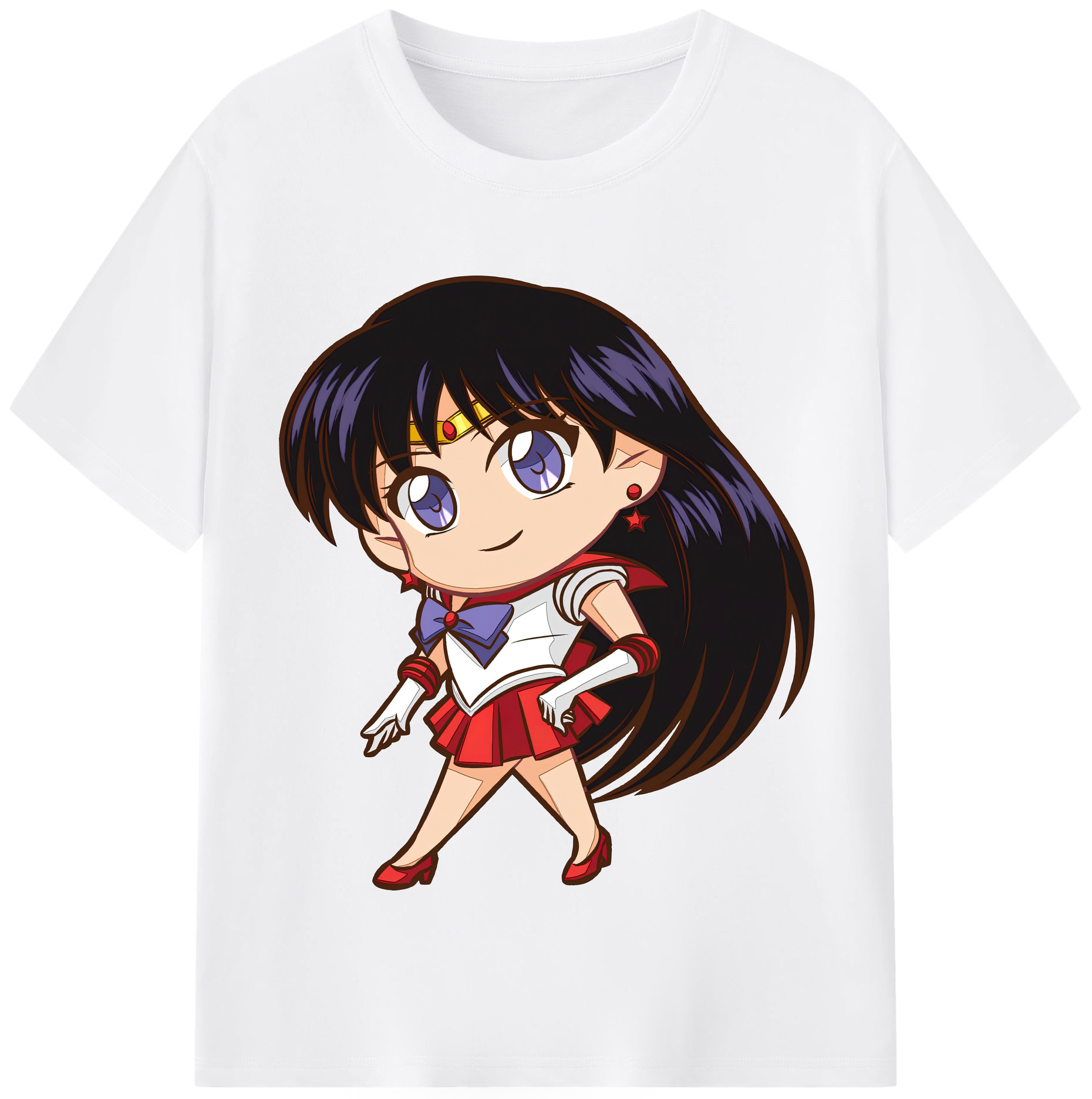 （画像用） 美少女戦士セーラームーン 火野レイ ひの レイ Sailor Moon Hino Rei （セーラーマーズ,Sailor Mars） 綿100％半袖Tシャツ（フロントプリント）