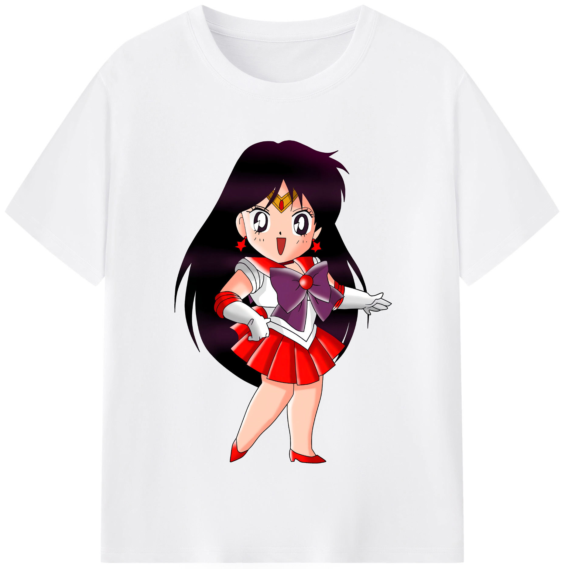 （画像用） 美少女戦士セーラームーン 火野レイ ひの レイ Sailor Moon Hino Rei （セーラーマーズ,Sailor Mars） 綿100％半袖Tシャツ（フロントプリント）
